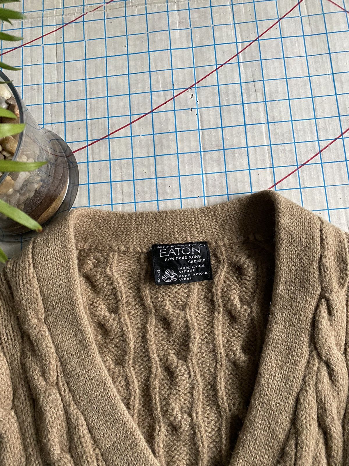 Eaton Vintage Eaton Tan Brown Heavyweight Wool Cardigan Womens XL Size XL / US 12-14 / IT 48-50 - 5 Thumbnail