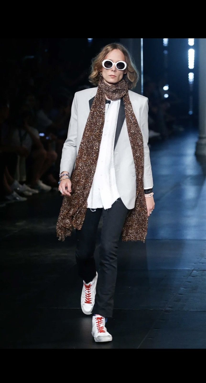 image of Saint Laurent Paris Grail Ss16 Studded Sl37 M Hedi Slimane Surf Sound Sneakers in White (Size 10)