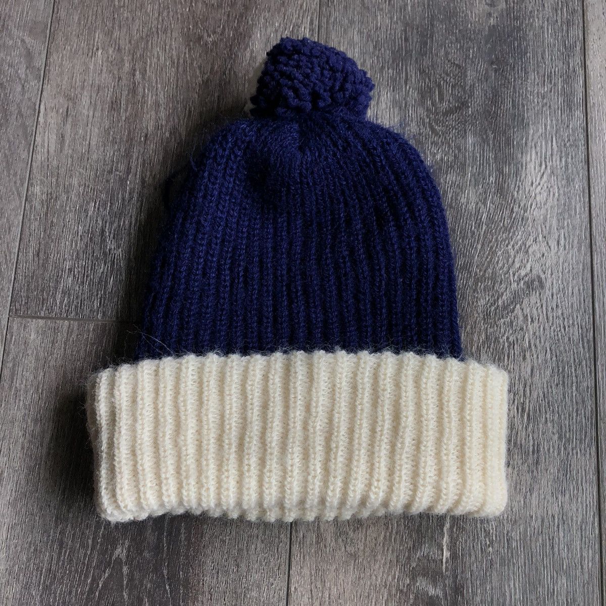 Vintage Vintage 1980s The Smurfs Logo Beanie Pom Hat Orlon Acrylic Size ONE SIZE - 2 Thumbnail