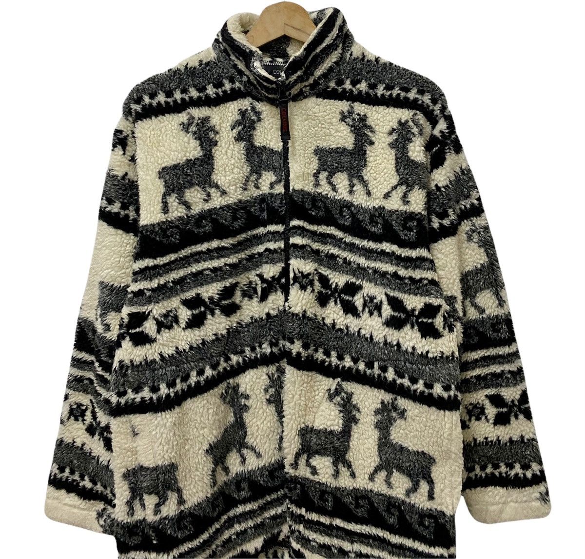 Designer × Japanese Brand × Vintage VINTAGE JAPANESE COLLINS DEER PRINTED FLEECE JACKET Size US M / EU 48-50 / 2 - 3 Thumbnail
