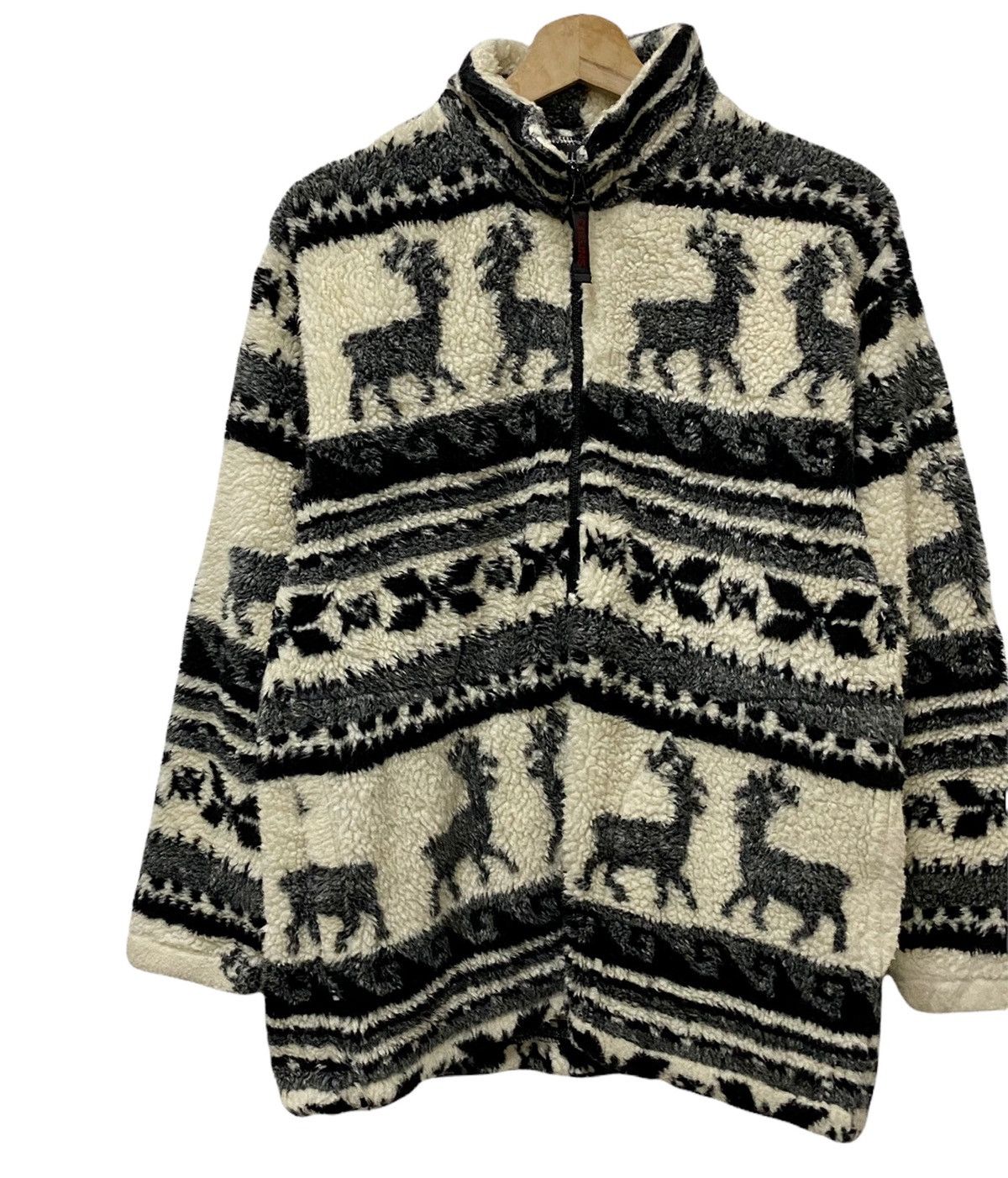 Designer × Japanese Brand × Vintage VINTAGE JAPANESE COLLINS DEER PRINTED FLEECE JACKET Size US M / EU 48-50 / 2 - 5 Thumbnail