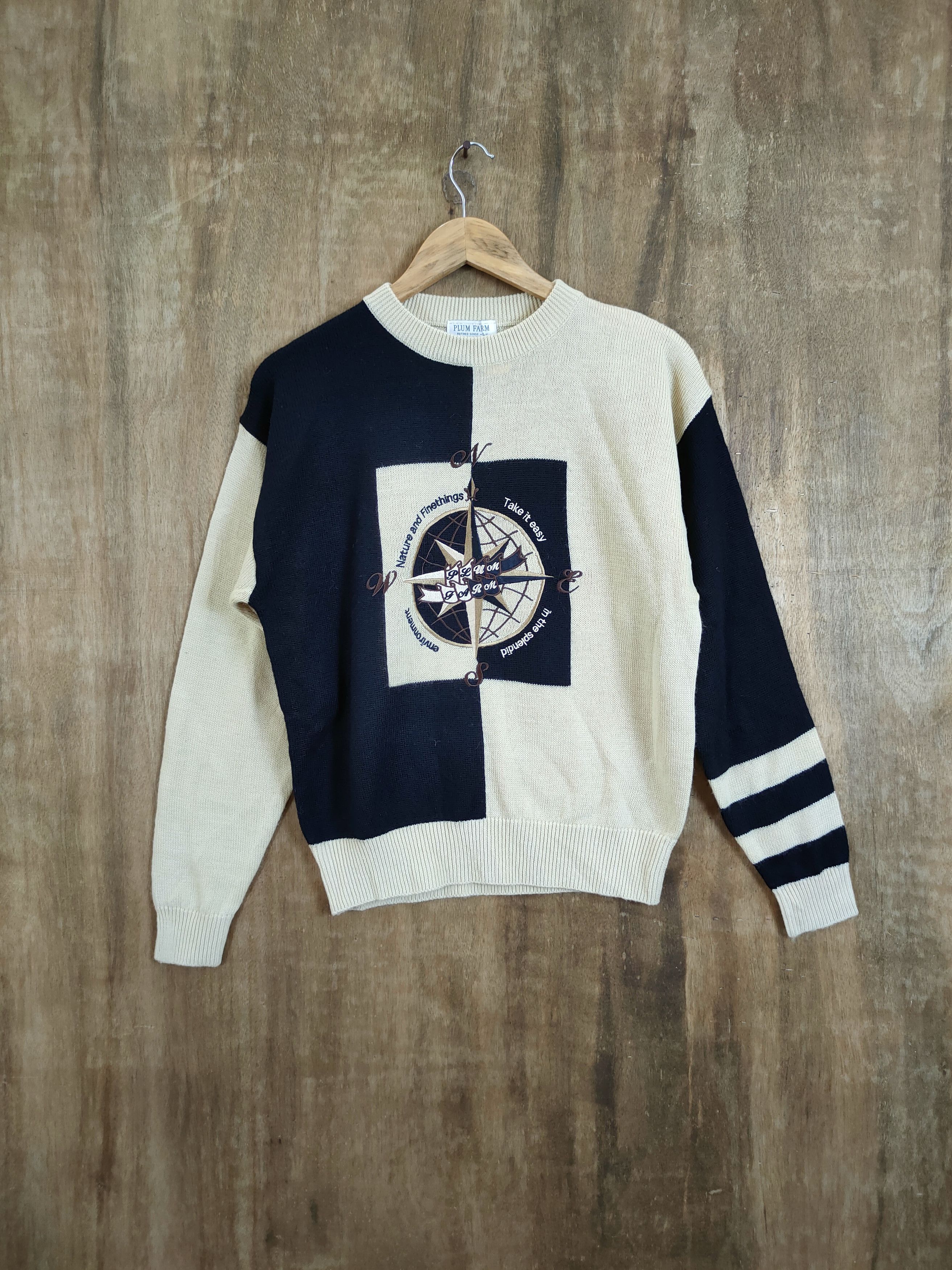 image of Art Japan Sweatshirt Knitwear Vintage 46-667 in Black/White, Men's (Size Medium)
