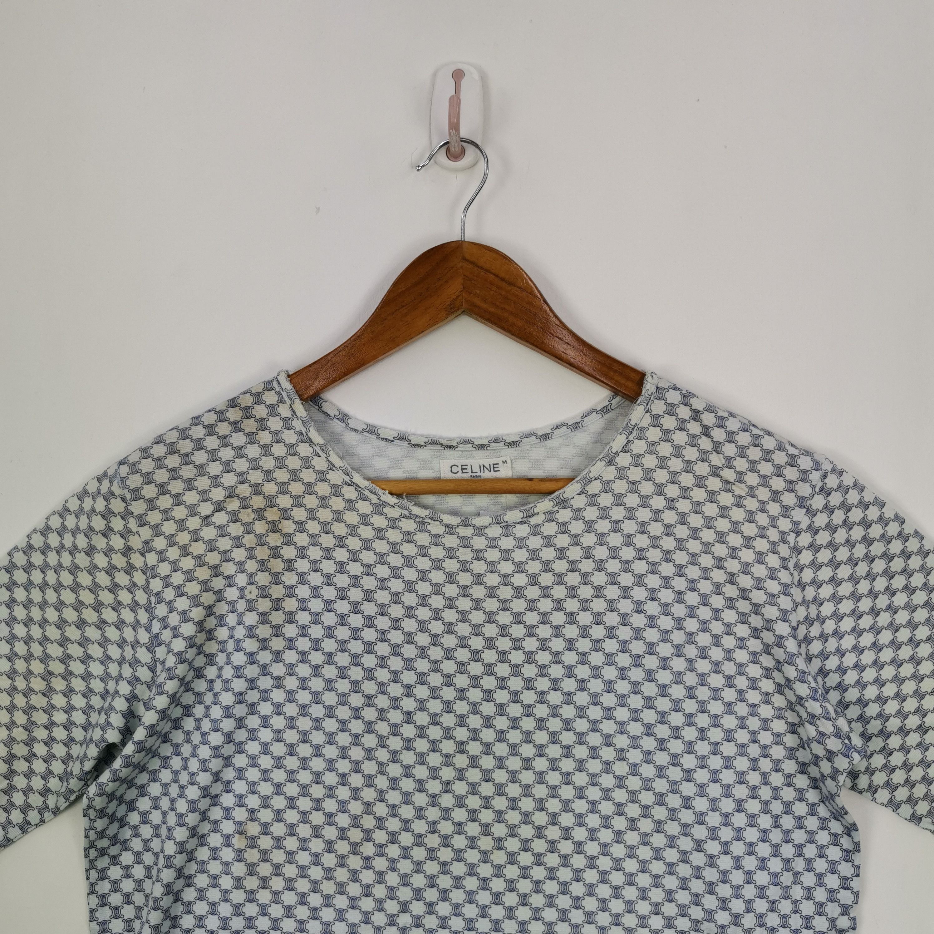 Celine Vintage Celine T Shirt Celine Paris Monogram Tee Size US M / EU 48-50 / 2 - 2 Thumbnail
