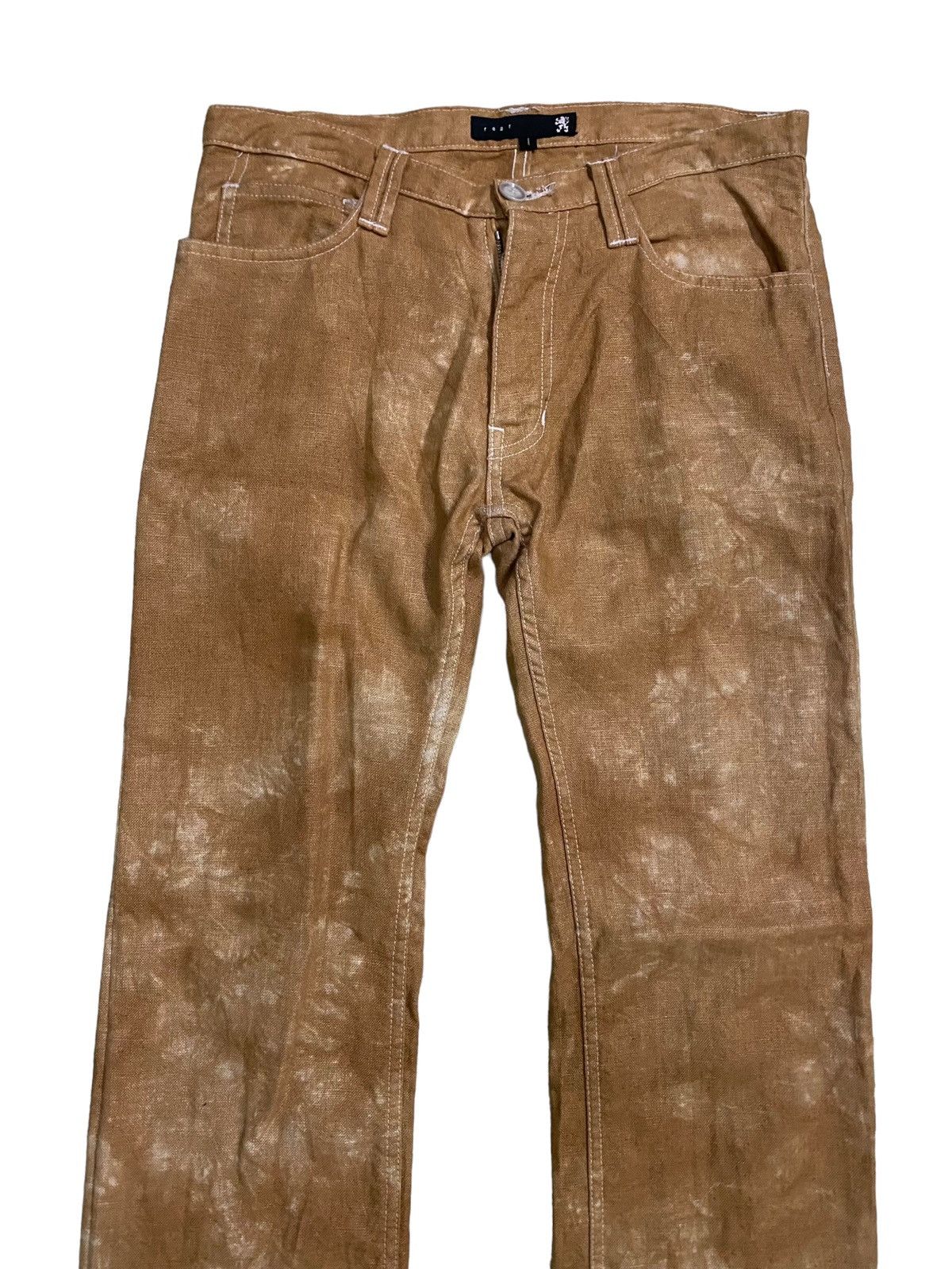 Roar 💥Japanese Fashion Designer Roar Bleach Linen Pant Size US 29 - 5 Thumbnail