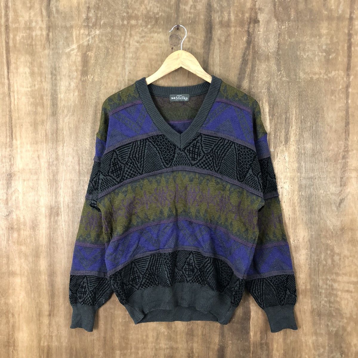 image of Aran Isles Knitwear x Coloured Cable Knit Sweater Sweden Melka Grey Knitwear Sweatshirt 6334 (Size 