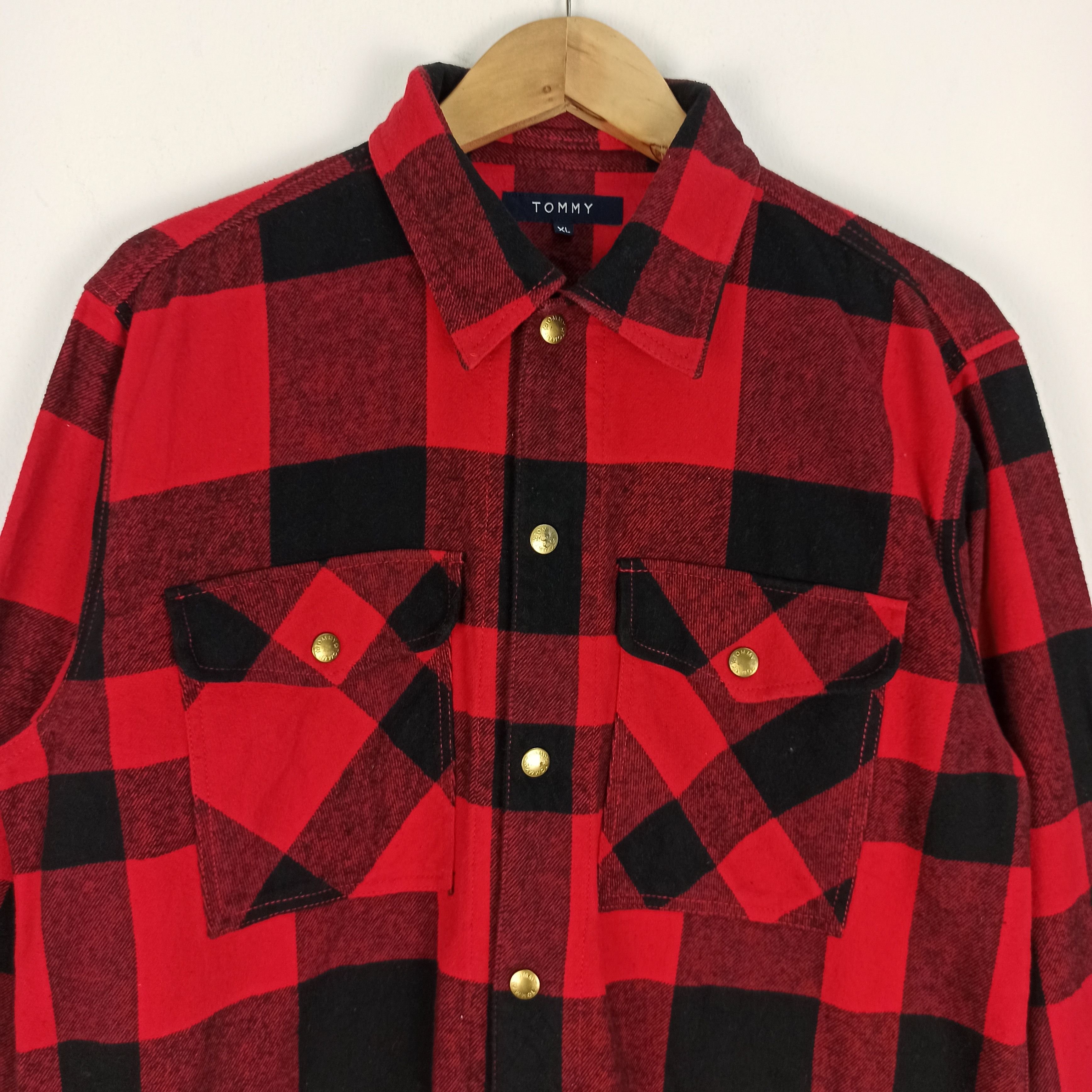Tommy Hilfiger 🔥STEALS🔥 Rare TOMMY Sherpa Lined Flannel Shirt Jacket Size US XL / EU 56 / 4 - 4 Thumbnail