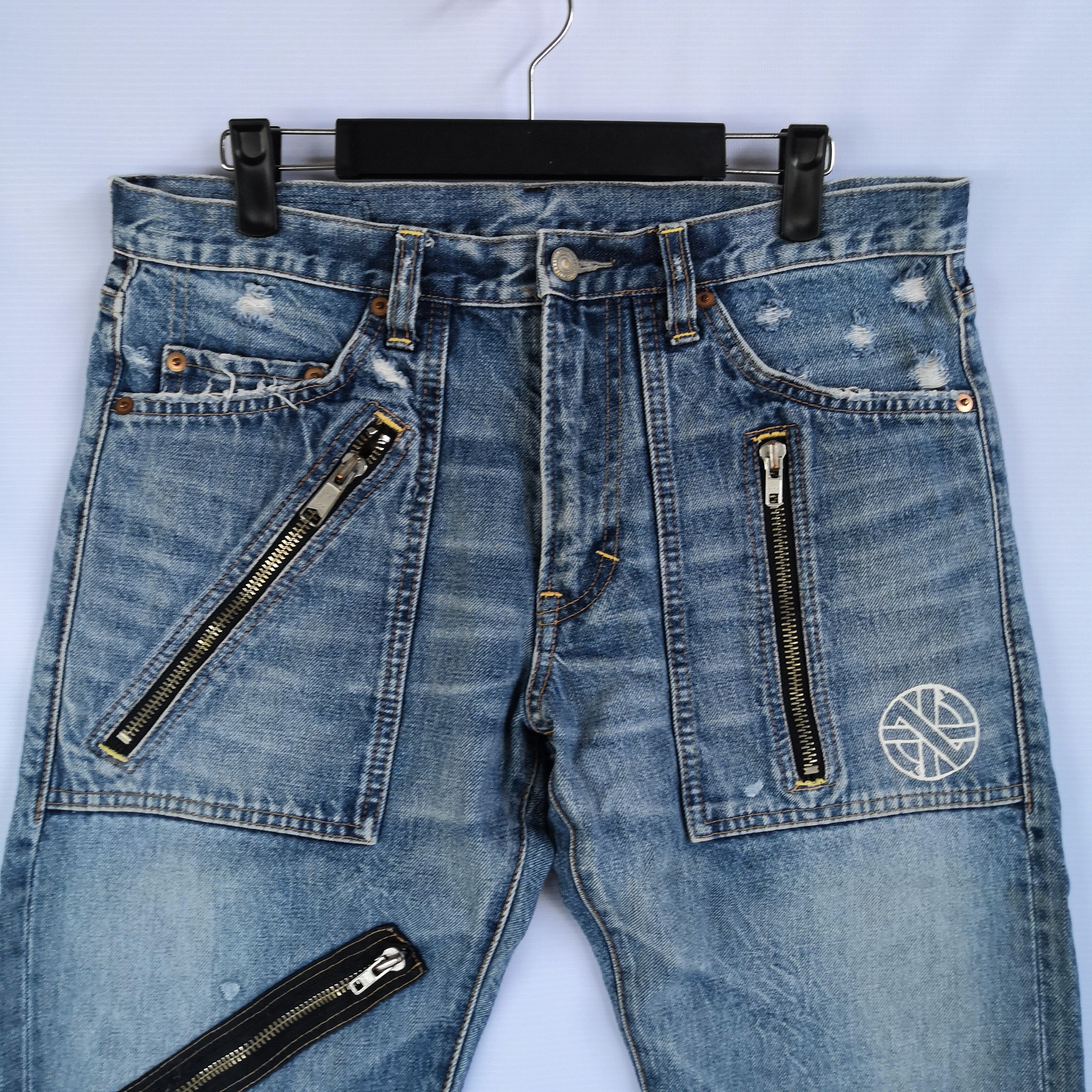 Japanese Brand Seditionaries Hard Core Denim Pants Multi Zipper Punk Jeans Size US 32 / EU 48 - 3 Thumbnail