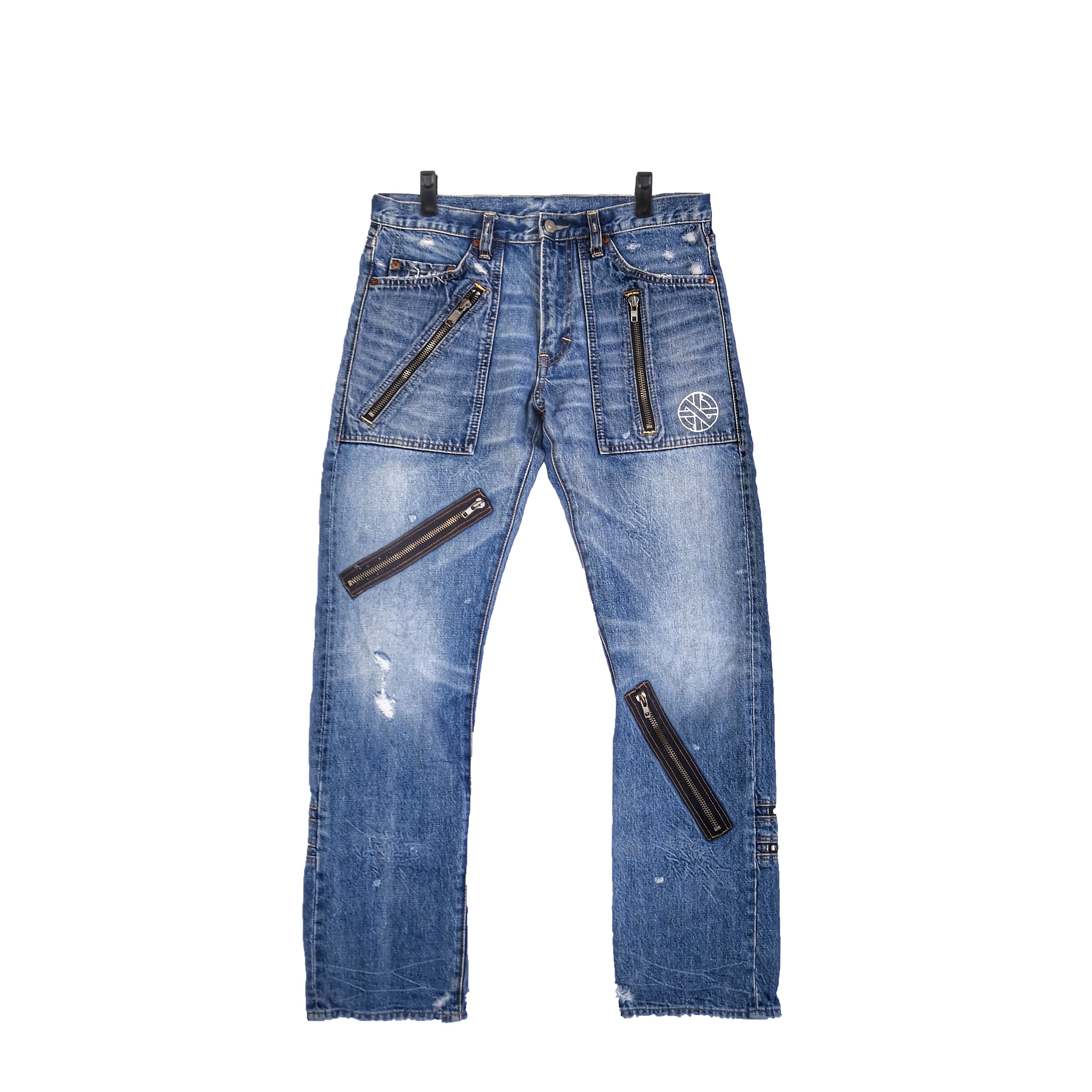 Japanese Brand Seditionaries Hard Core Denim Pants Multi Zipper Punk Jeans Size US 32 / EU 48 - 1 Thumbnail