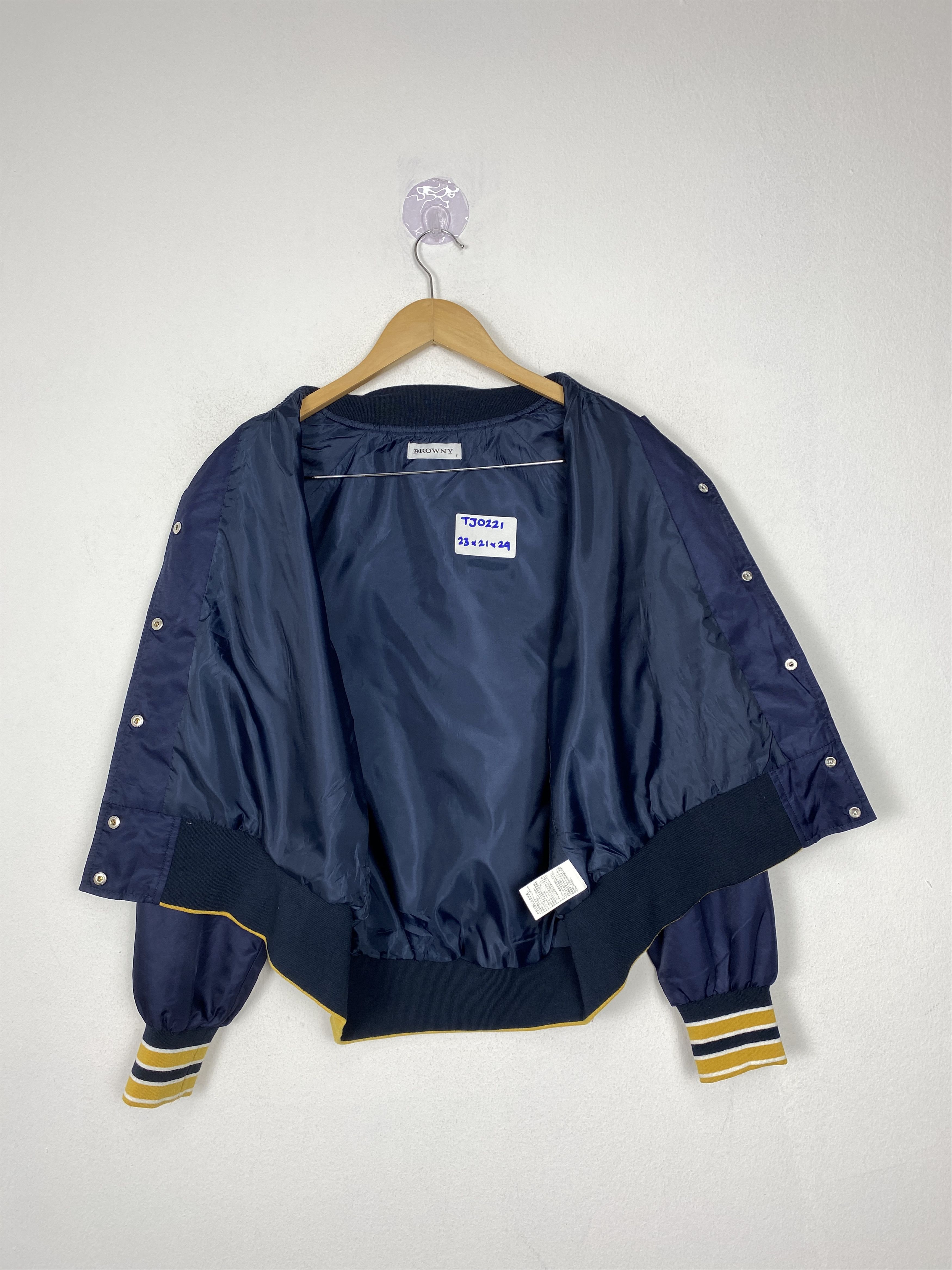 Japanese Brand Vintage Browny Button-Up Nylon Varsity Jacket Size US M / EU 48-50 / 2 - 4 Thumbnail