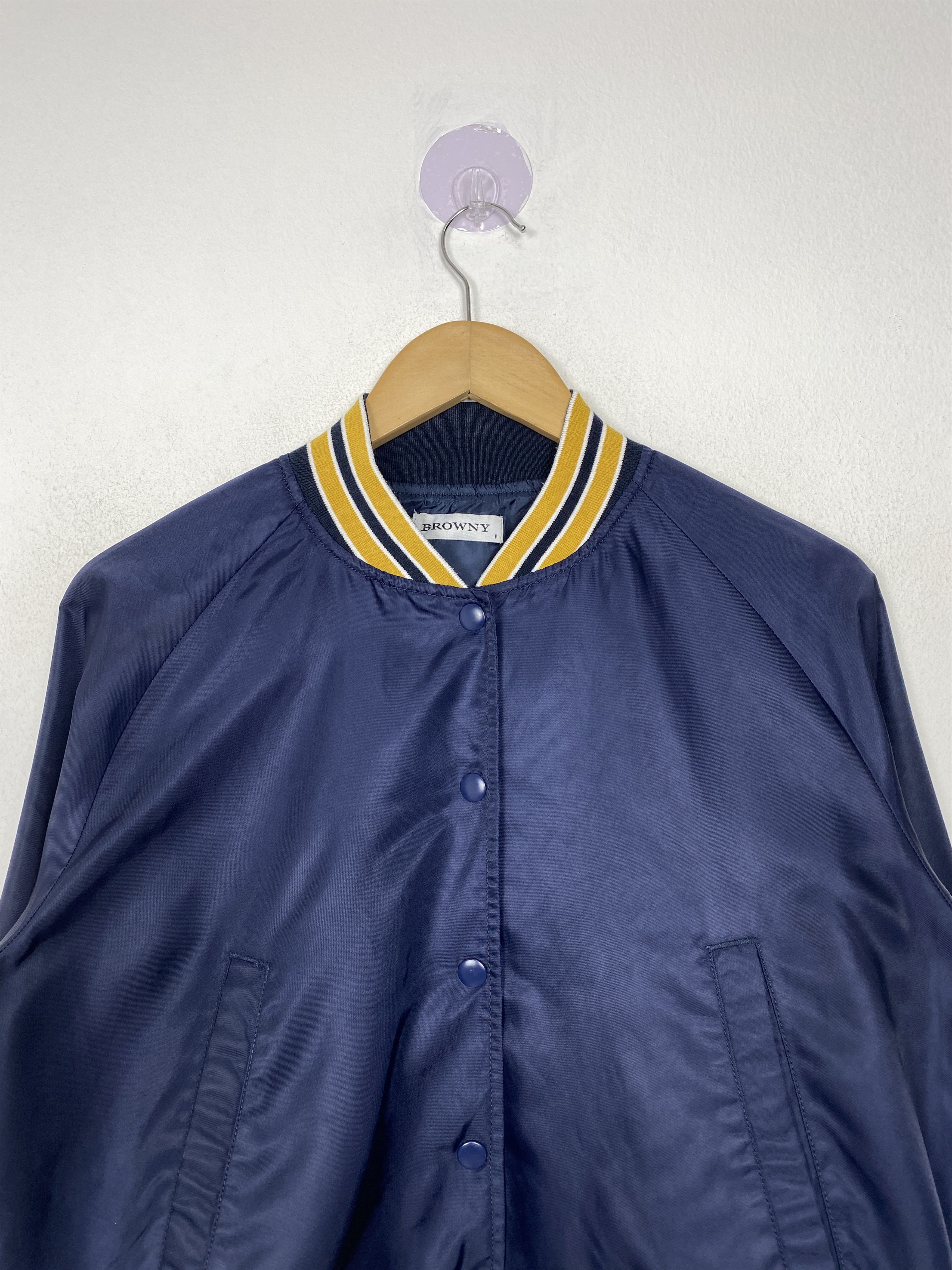 Japanese Brand Vintage Browny Button-Up Nylon Varsity Jacket Size US M / EU 48-50 / 2 - 2 Thumbnail