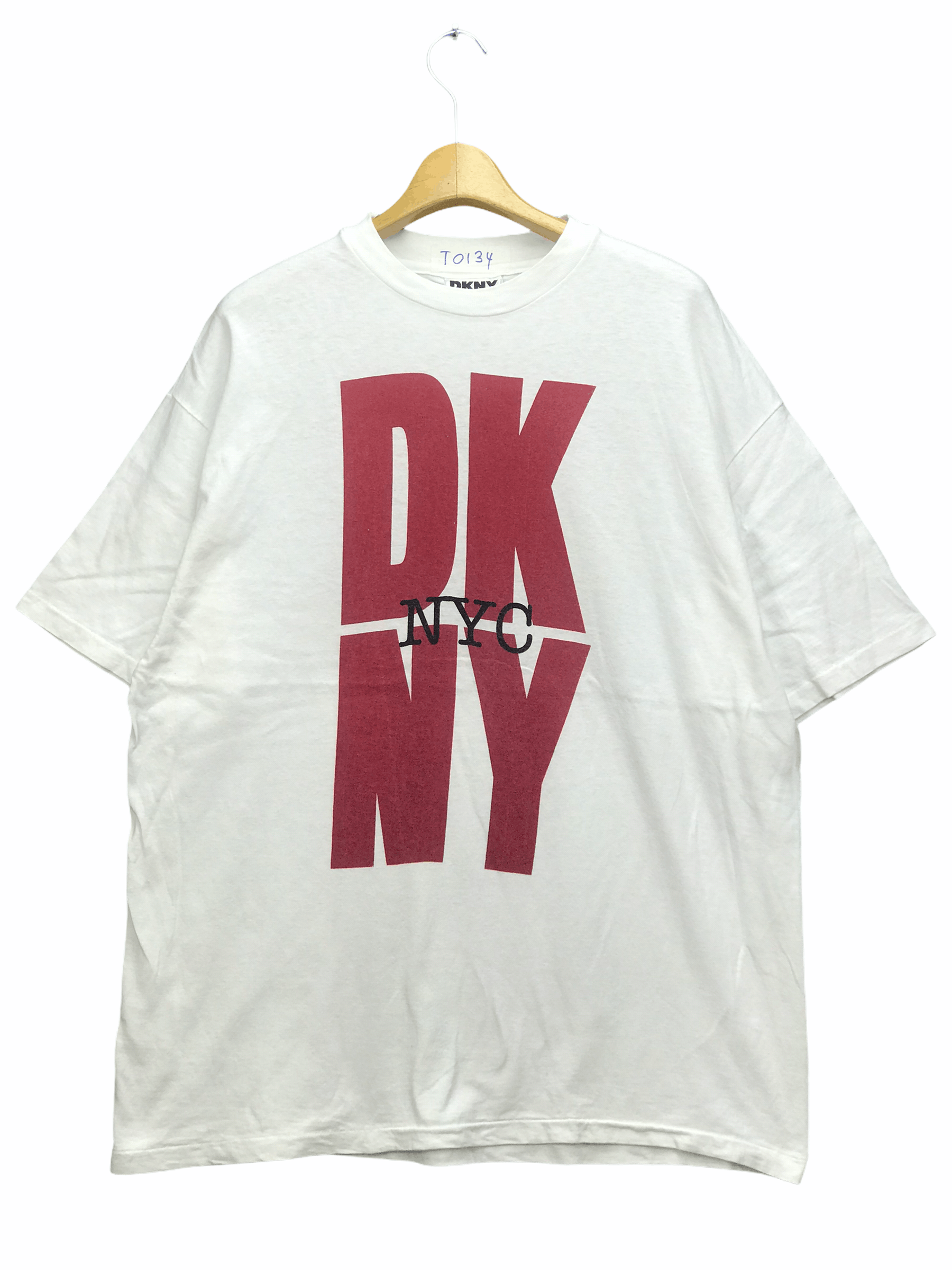 VINTAGE DKNY NYC SPELLOUT LOGO TEES