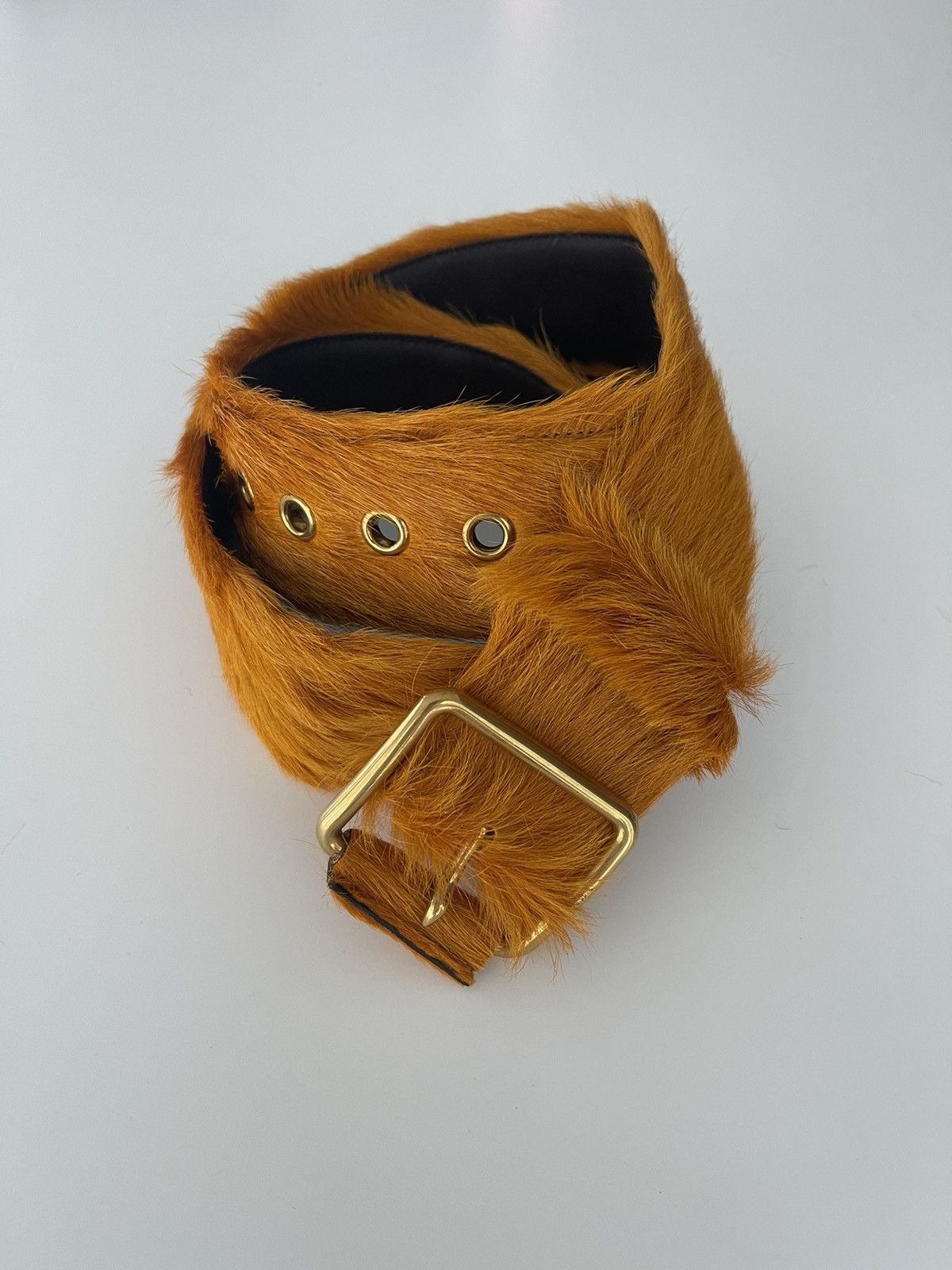 image of Prada Fur Belt Aw17 in Orange, Men's