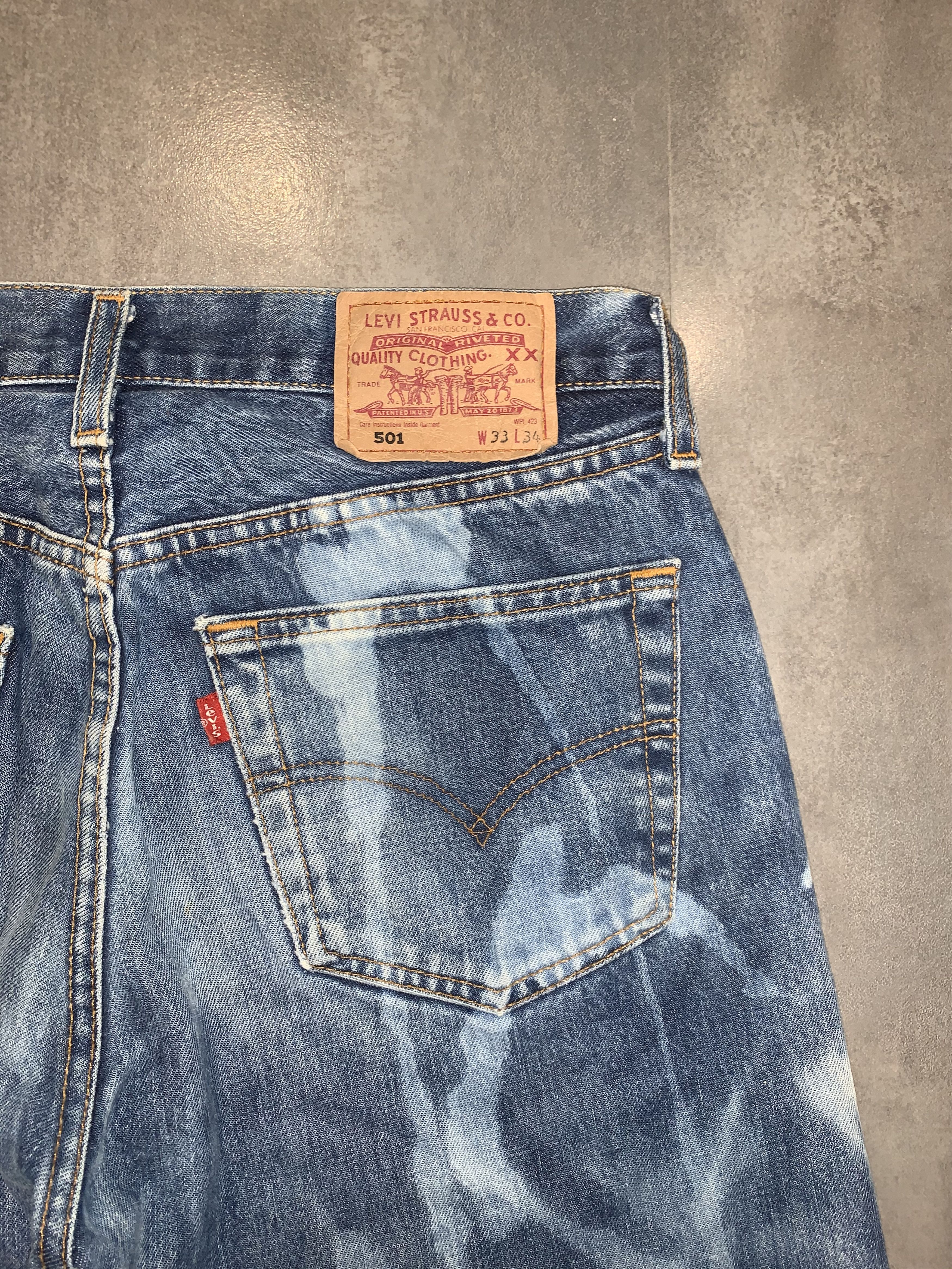 Levi's Levi’s Custom Bleached Distressed Indigo Denim Pants Size US 30 / EU 46 - 11 Thumbnail