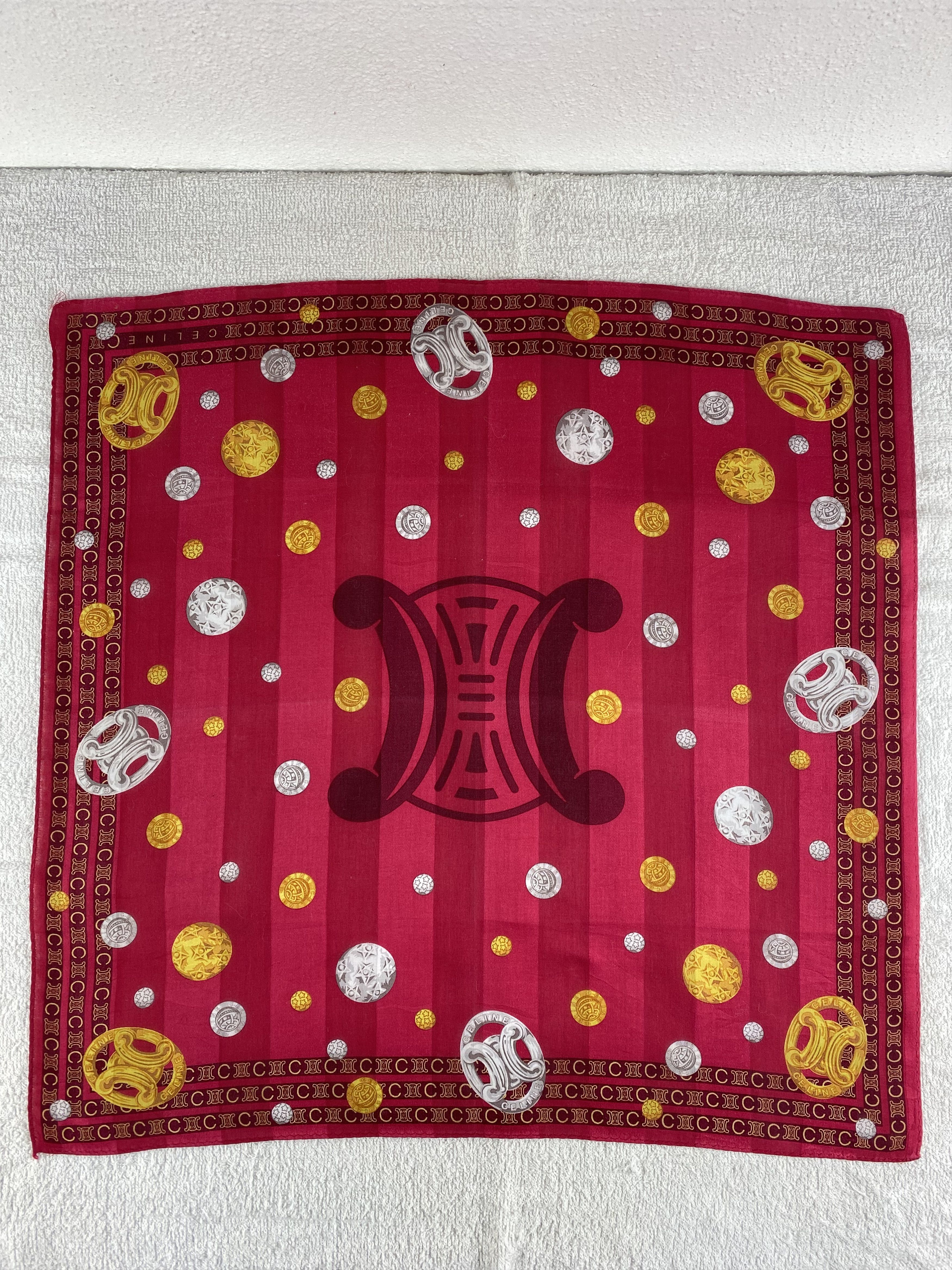 Celine Celine Monogram Handkerchief / Bandana / Neckerchief C157 Size ONE SIZE - 3 Thumbnail