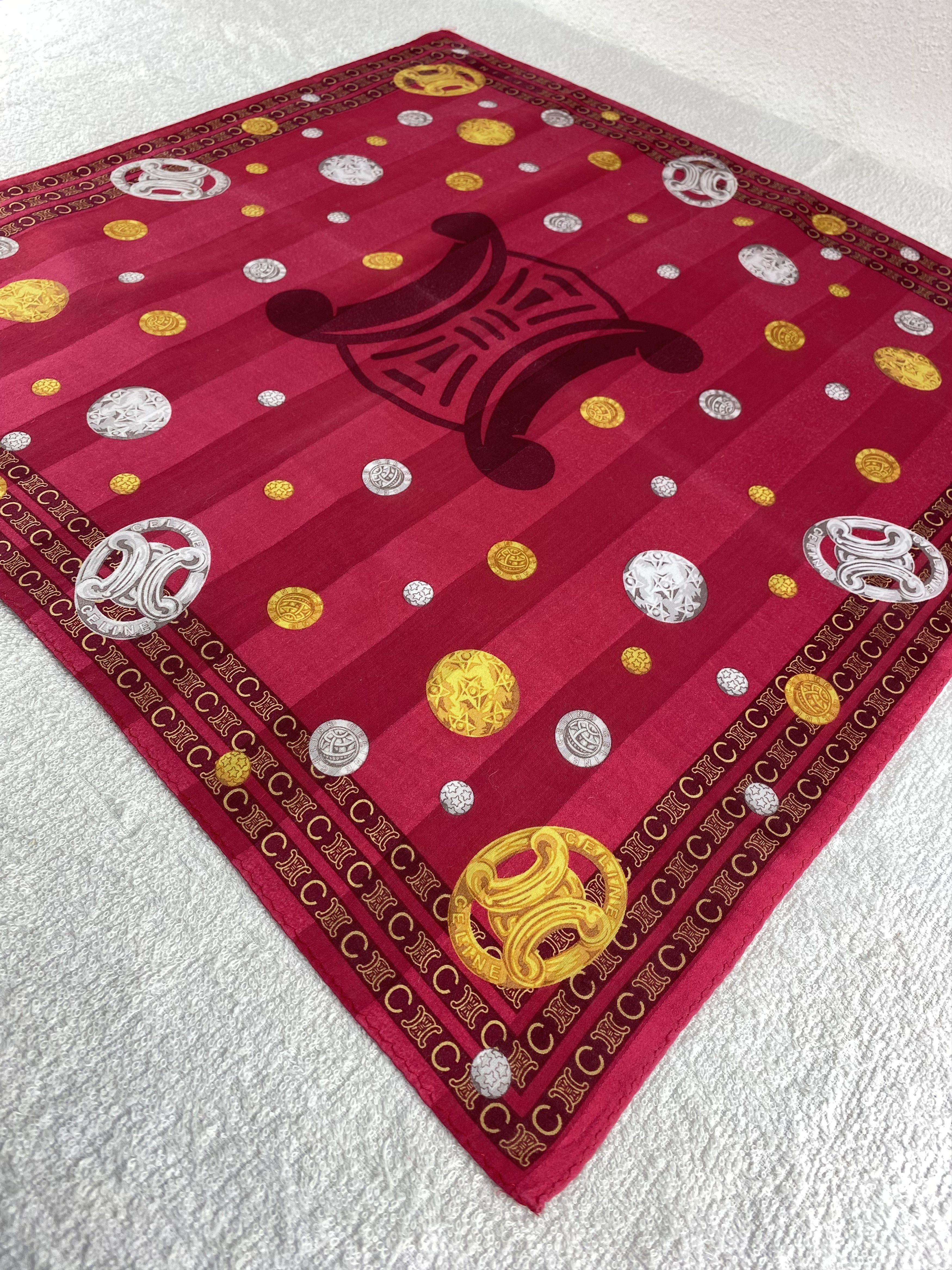 Celine Celine Monogram Handkerchief / Bandana / Neckerchief C157 Size ONE SIZE - 4 Thumbnail