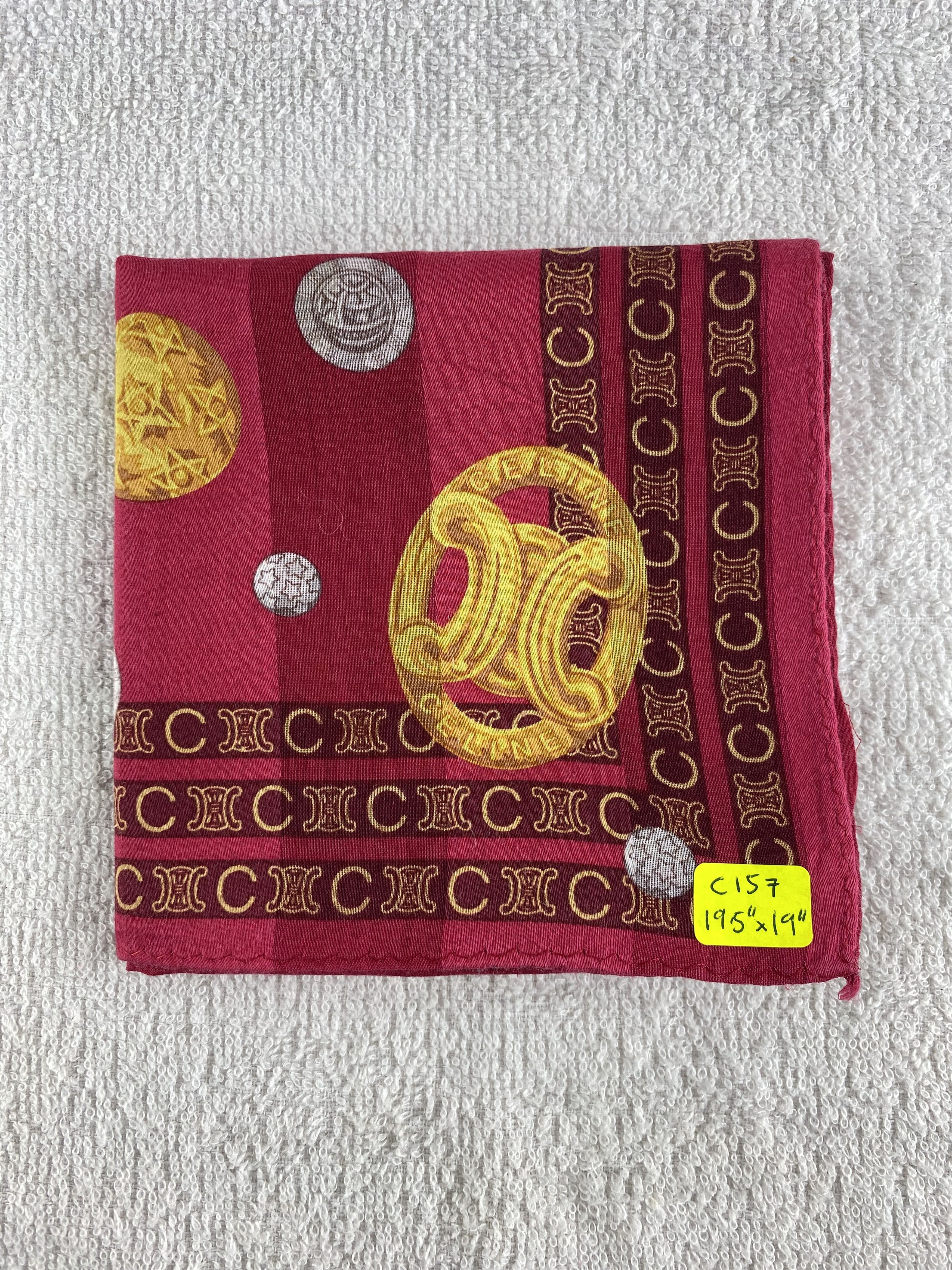 Celine Celine Monogram Handkerchief / Bandana / Neckerchief C157 Size ONE SIZE - 6 Thumbnail