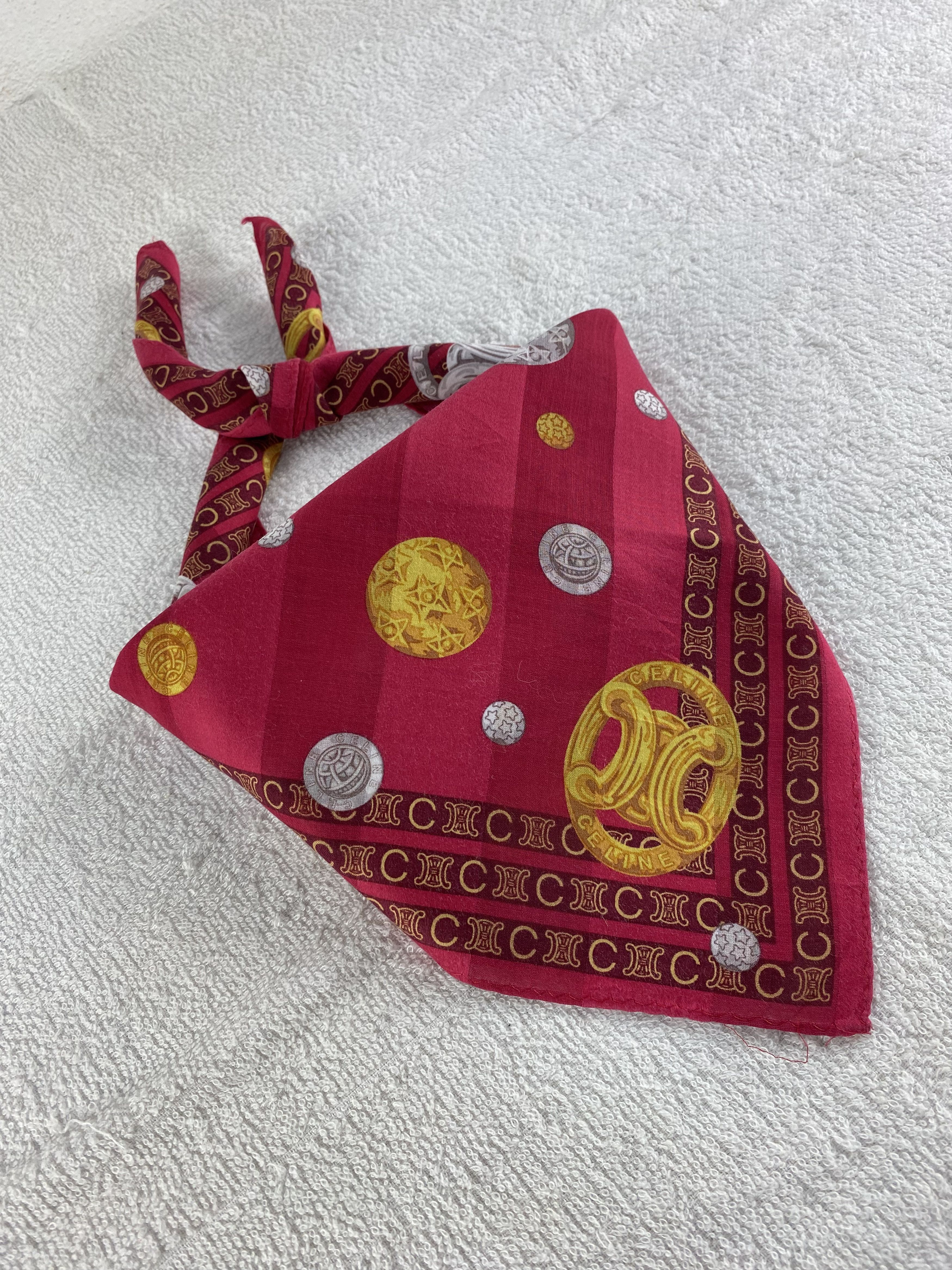 Celine Celine Monogram Handkerchief / Bandana / Neckerchief C157 Size ONE SIZE - 2 Thumbnail