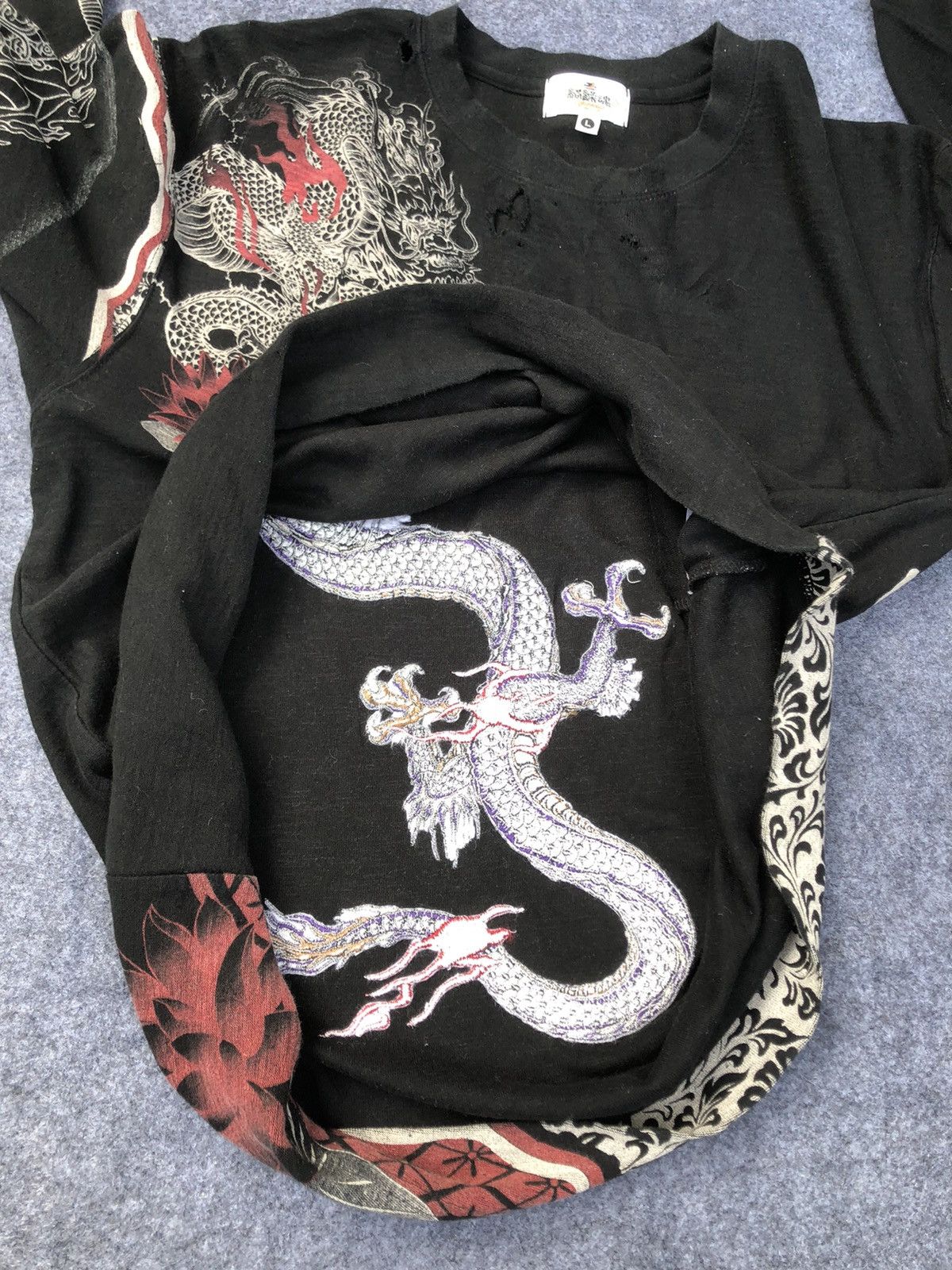 Karakuri Tamashii Vintage🔥KARAKURI TAMASHI🔥Trashed LongSleeve Tshirt Y2k Size US L / EU 52-54 / 3 - 13 Thumbnail