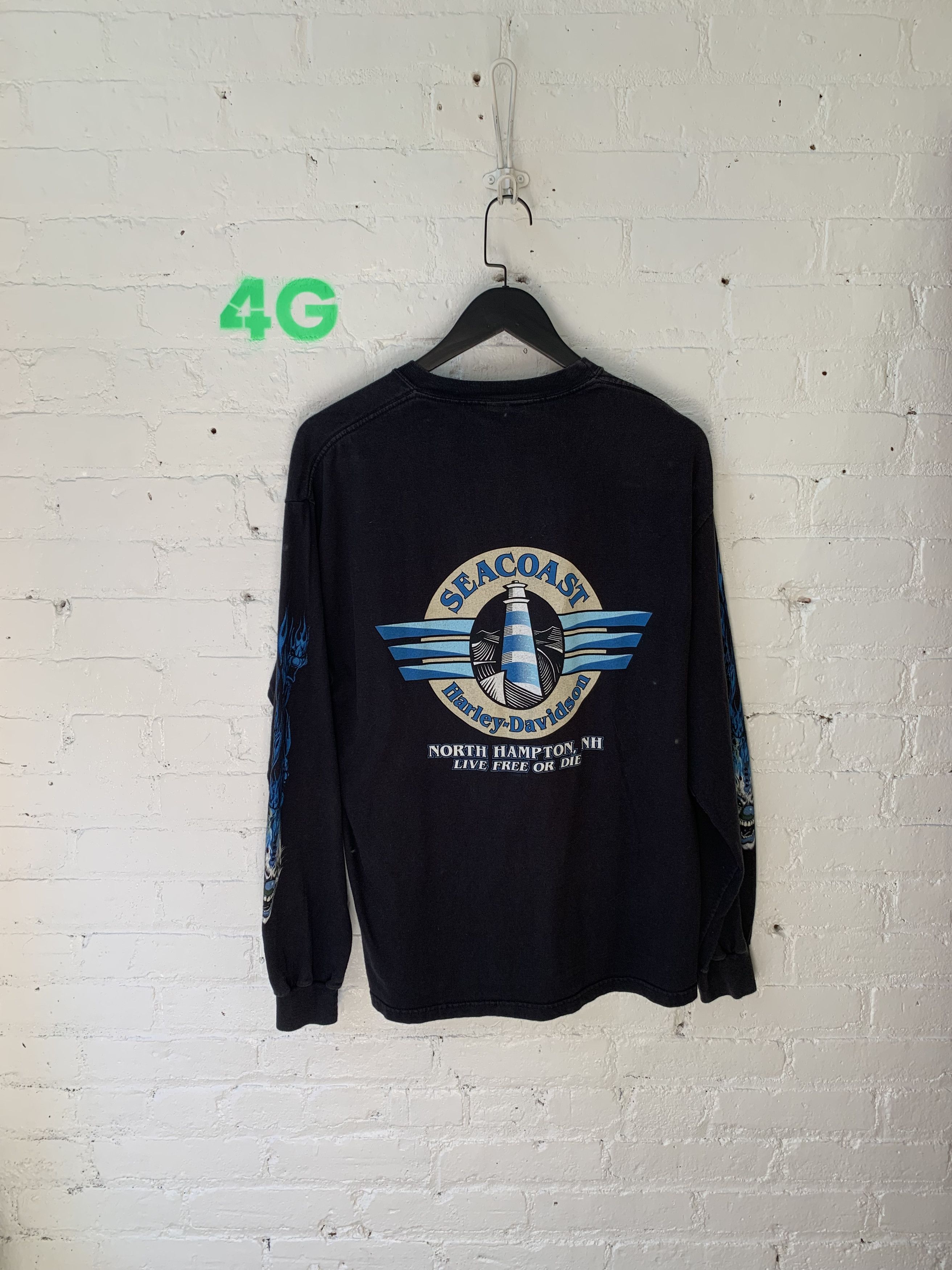 Vintage VINTAGE Harley Davidson Flamed Dice Shirt 4GSELLER Size US L / EU 52-54 / 3 - 2 Thumbnail
