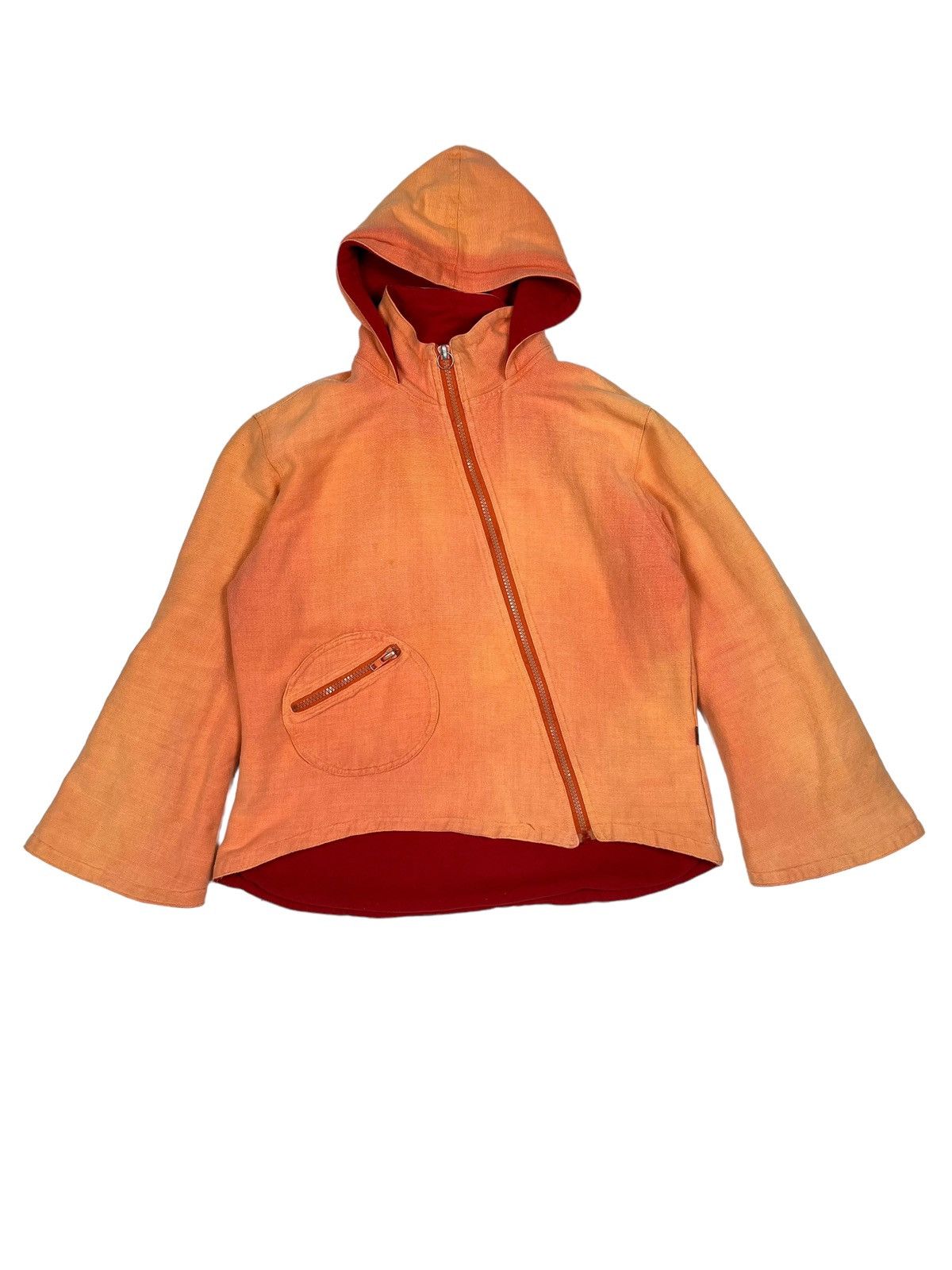 Other Vintage Asymmetrical Faded Peach Zip Hoodie Jacket Flared Size US M / EU 48-50 / 2 - 1 Thumbnail