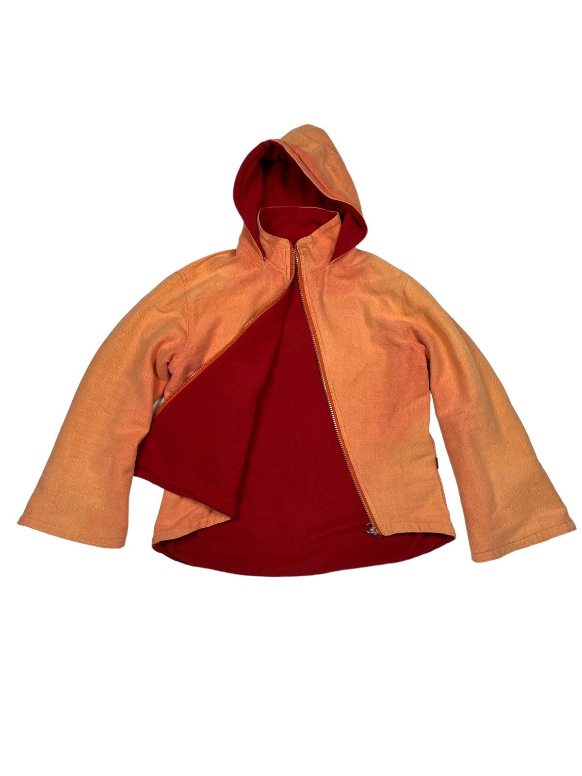 Other Vintage Asymmetrical Faded Peach Zip Hoodie Jacket Flared Size US M / EU 48-50 / 2 - 6 Thumbnail