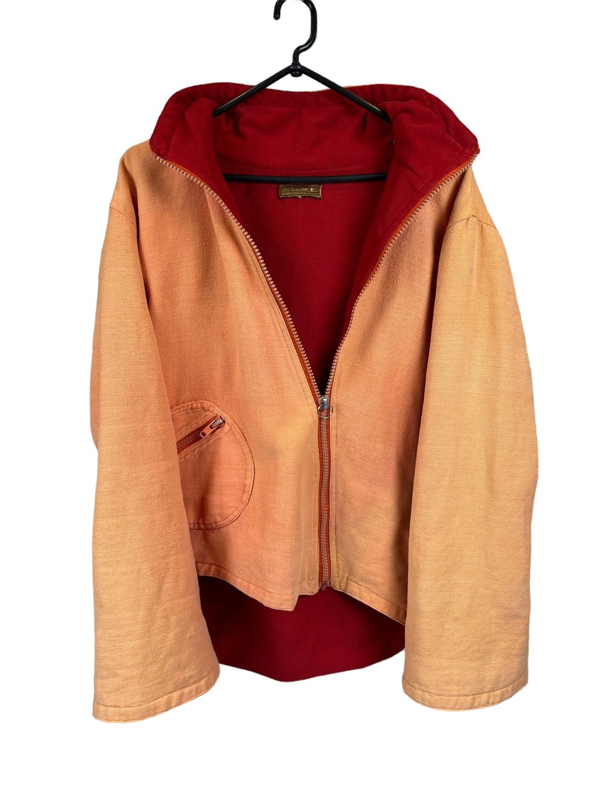 Other Vintage Asymmetrical Faded Peach Zip Hoodie Jacket Flared Size US M / EU 48-50 / 2 - 9 Thumbnail