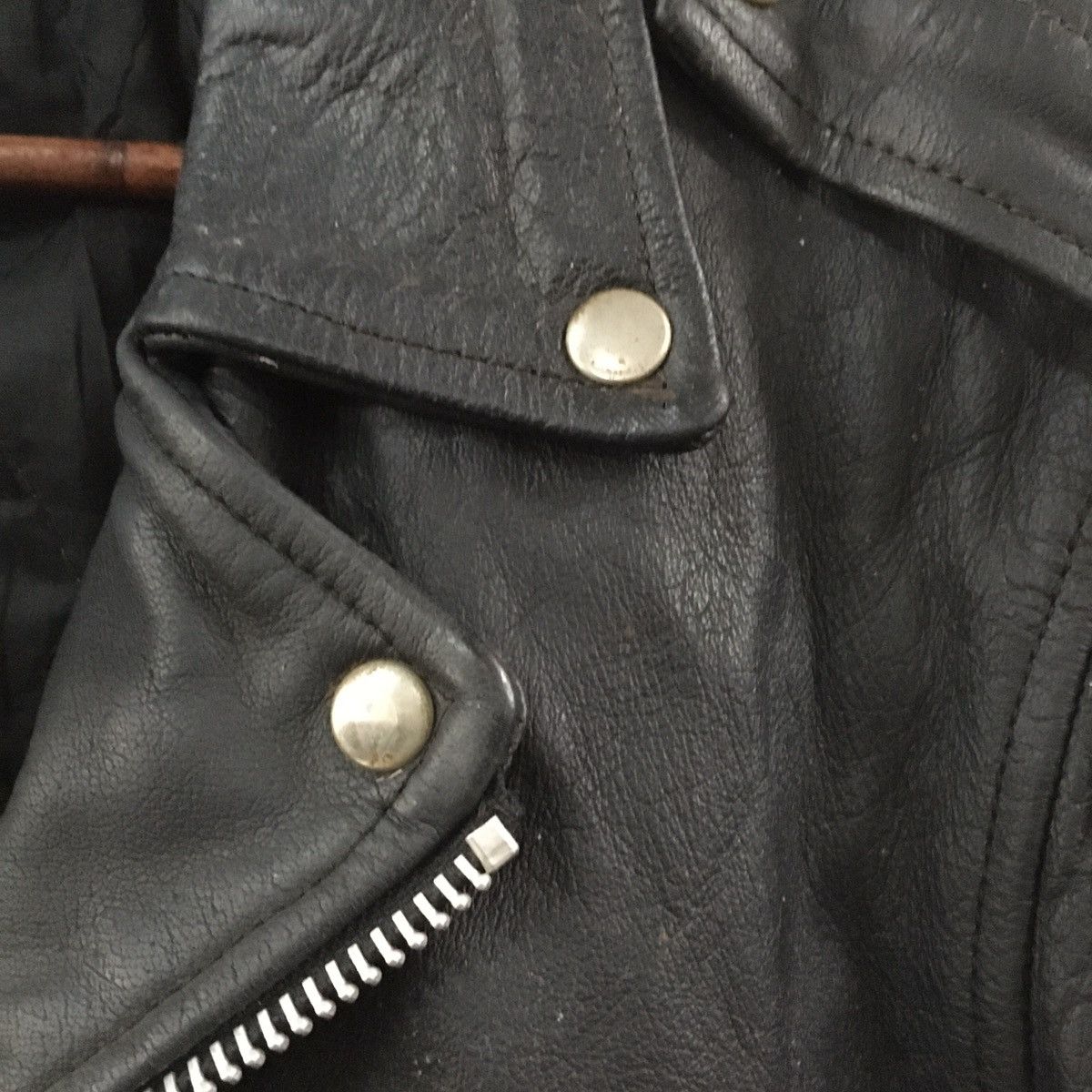 Genuine Leather Vintage Leather Jacket Double Collar Punk Style Size US S / EU 44-46 / 1 - 7 Thumbnail