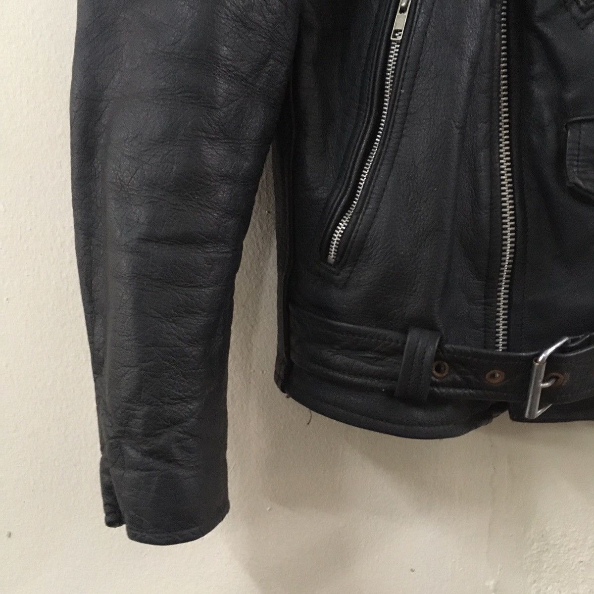 Genuine Leather Vintage Leather Jacket Double Collar Punk Style Size US S / EU 44-46 / 1 - 4 Thumbnail