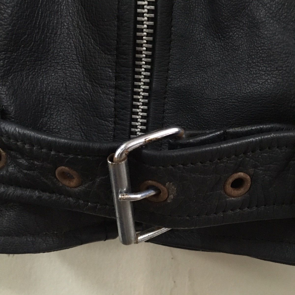 Genuine Leather Vintage Leather Jacket Double Collar Punk Style Size US S / EU 44-46 / 1 - 6 Thumbnail