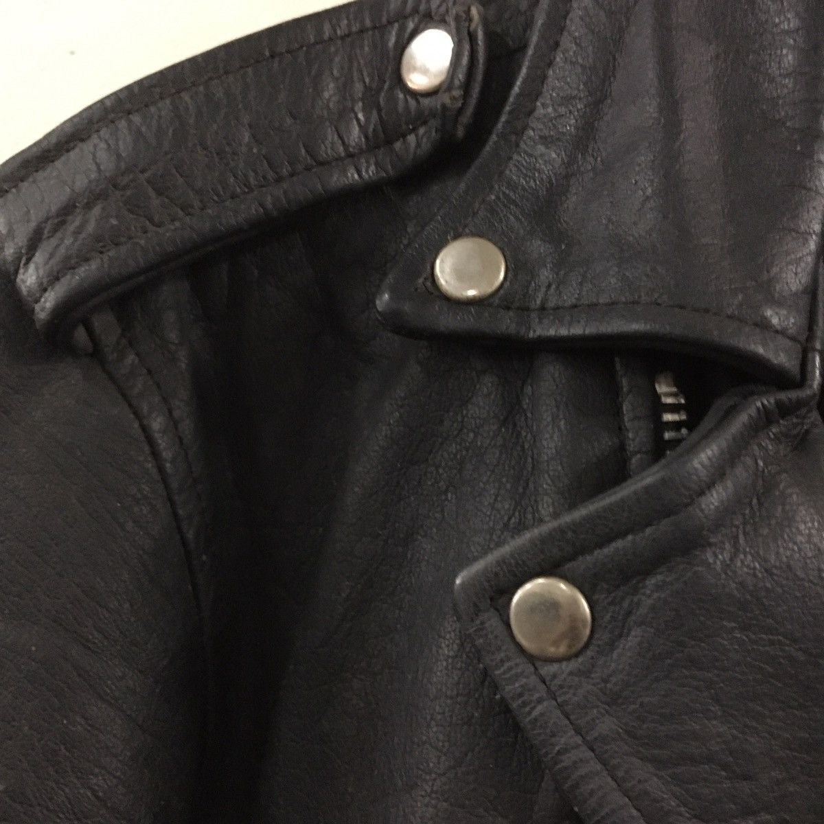 Genuine Leather Vintage Leather Jacket Double Collar Punk Style Size US S / EU 44-46 / 1 - 8 Thumbnail