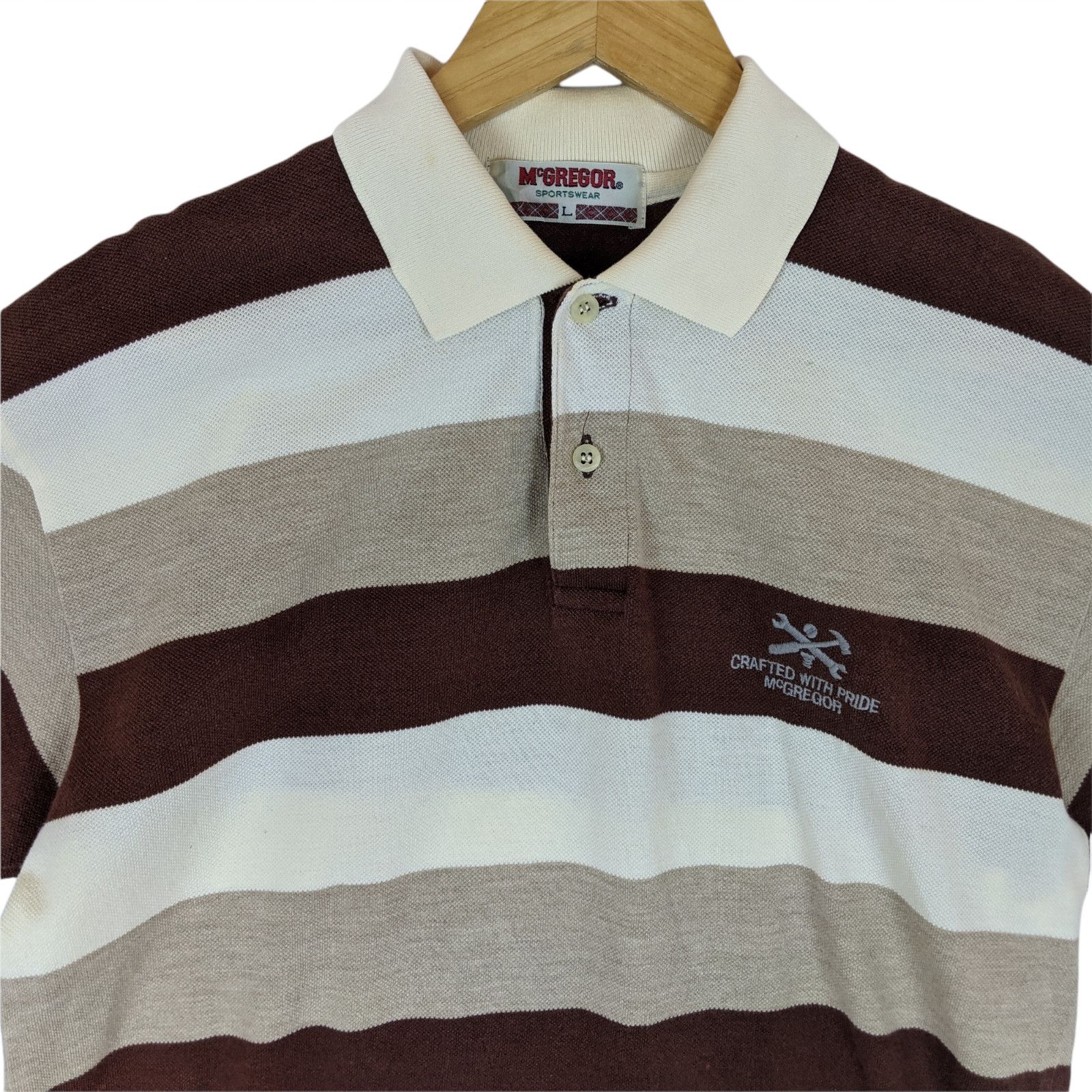 McGregor Vintage MCGREGOR Striped Polo Shirt Size US L / EU 52-54 / 3 - 3 Thumbnail