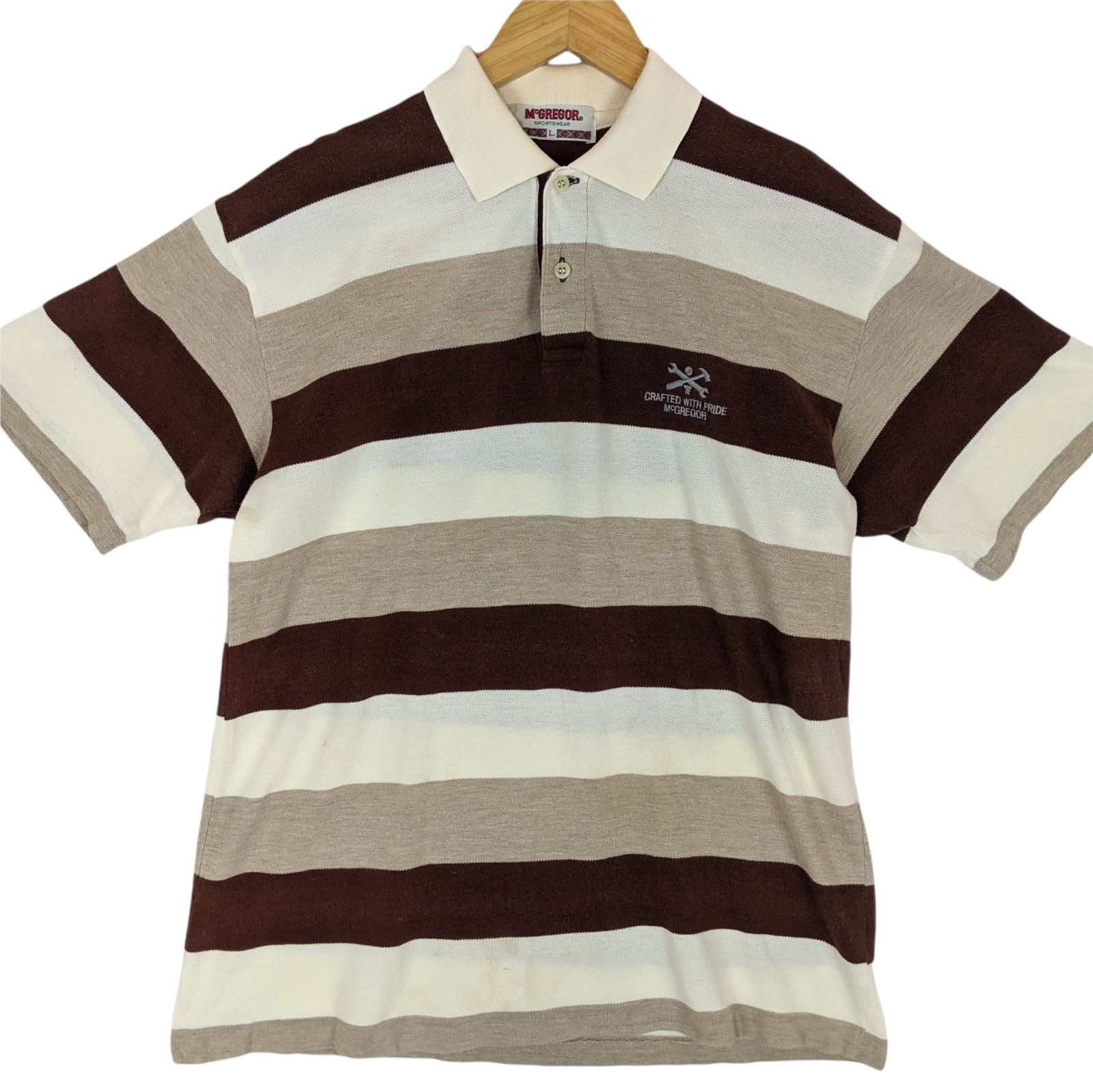 McGregor Vintage MCGREGOR Striped Polo Shirt Size US L / EU 52-54 / 3 - 2 Thumbnail