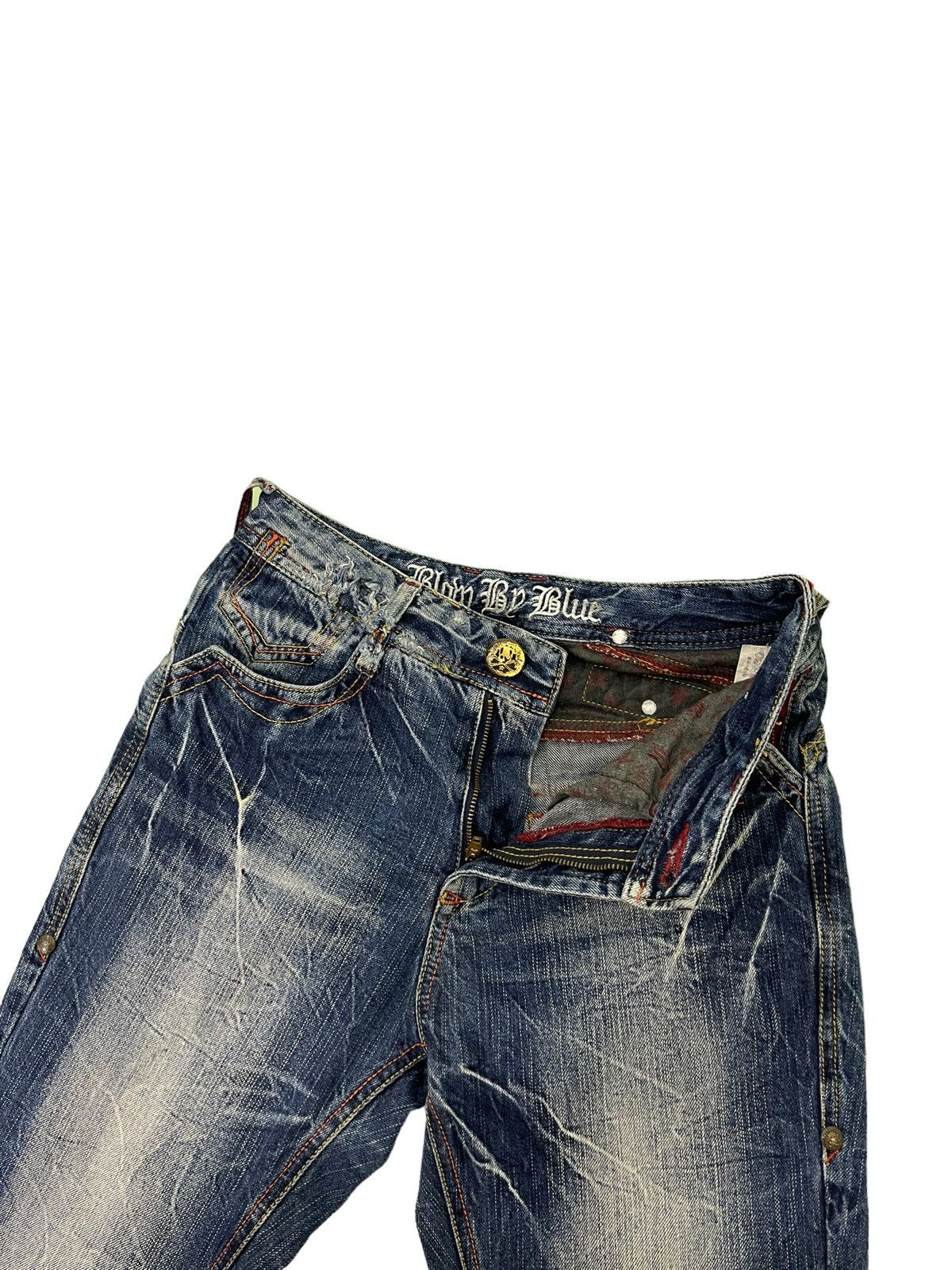 Japanese Brand Acid Wash Jeans Blow by Blue Regular Straight 4🟦3 Size US 29 - 12 Thumbnail