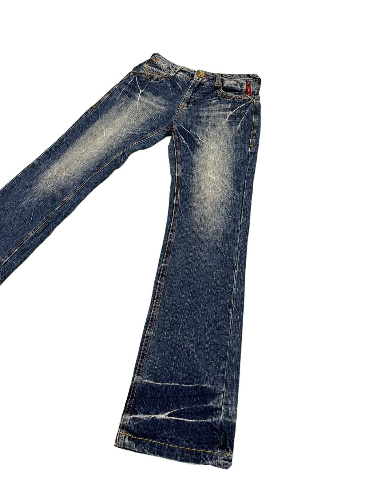 Japanese Brand Acid Wash Jeans Blow by Blue Regular Straight 4🟦3 Size US 29 - 3 Thumbnail