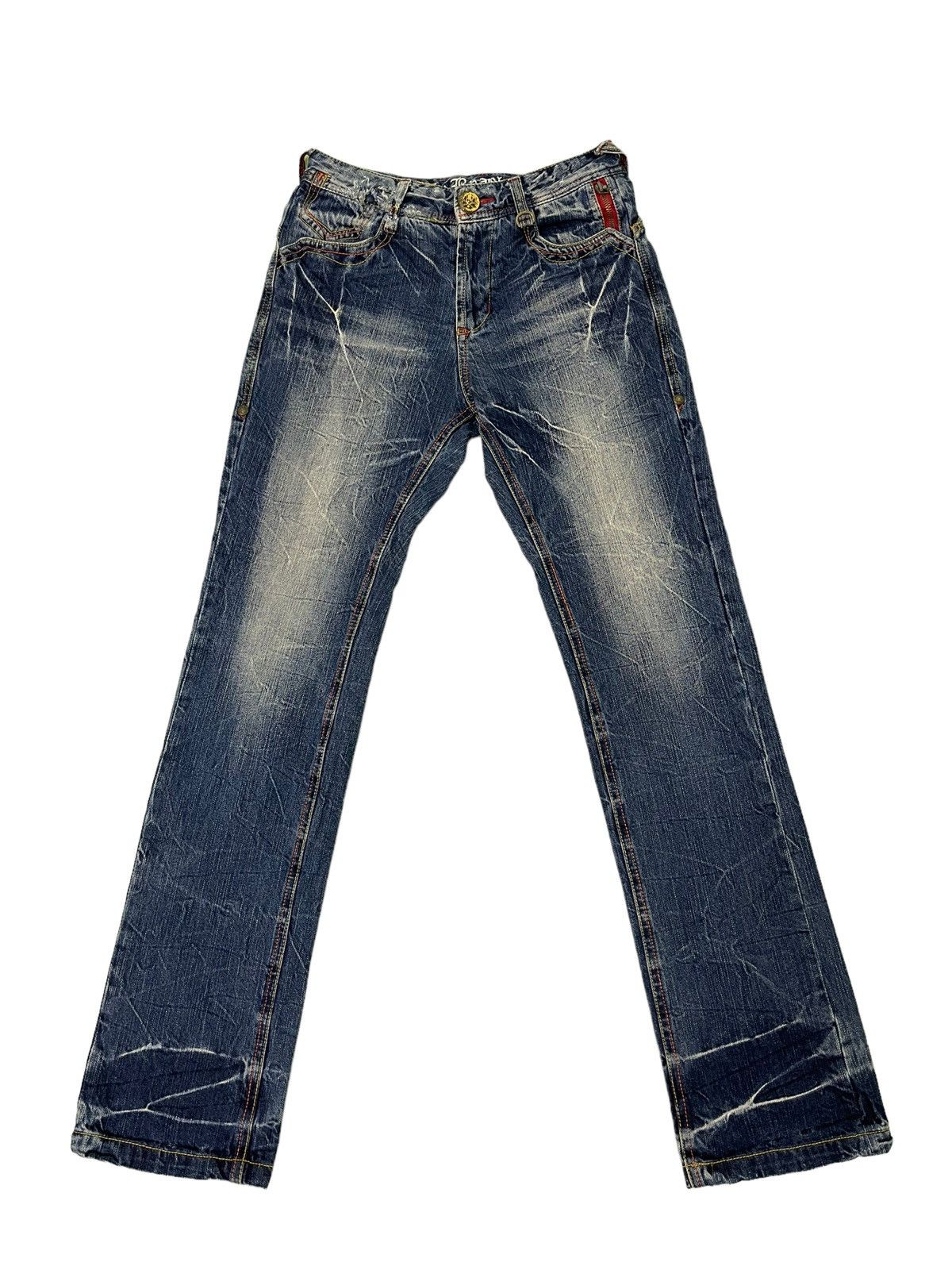 Japanese Brand Acid Wash Jeans Blow by Blue Regular Straight 4🟦3 Size US 29 - 2 Thumbnail