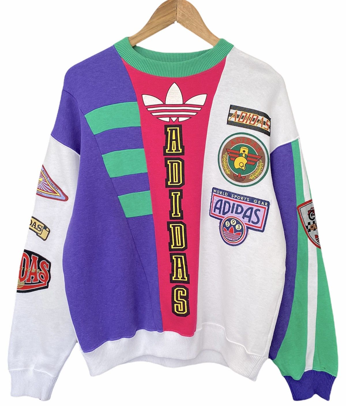 Adidas RARE‼️ADIDAS VINTAGE MULTICOLOUR PATCHES SWEATSHIRT Size US M / EU 48-50 / 2 - 1 Thumbnail