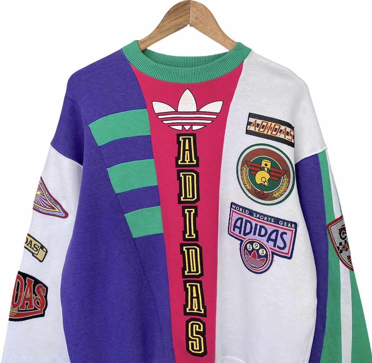 Adidas RARE‼️ADIDAS VINTAGE MULTICOLOUR PATCHES SWEATSHIRT Size US M / EU 48-50 / 2 - 2 Thumbnail