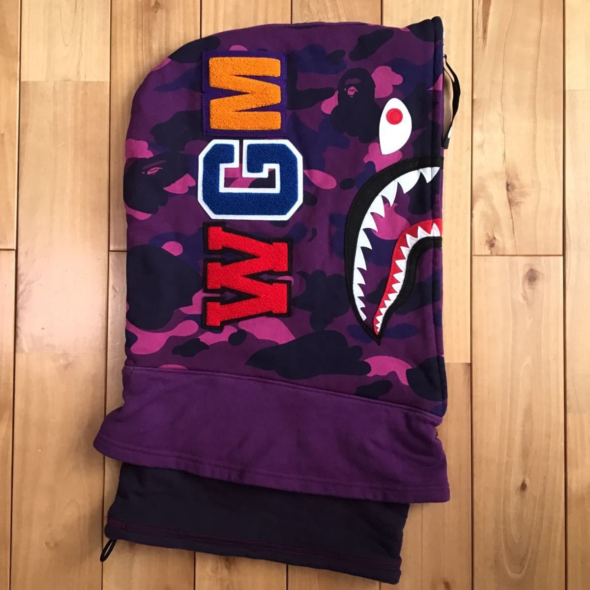 Mask Bape Neck Warmer BAPE Shark Hoodie Mask Neck Warmer Purple