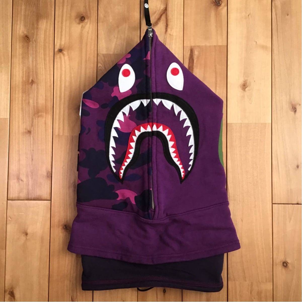 Bape BAPE shark hoodie Mask neck warmer Purple camo ape Size ONE SIZE - 1 Thumbnail