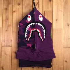 Buy BAPE Color Camo Shark Wide Full Zip Double Hoodie 'Purple' - 1G80 115  022 PURPLE