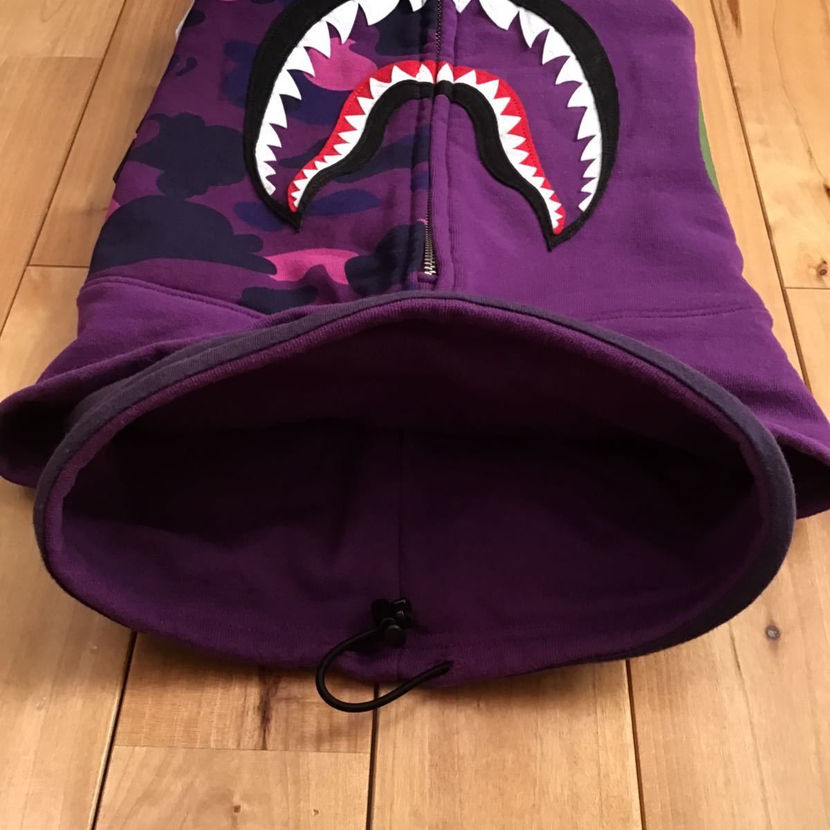 Bape BAPE shark hoodie Mask neck warmer Purple camo ape Size ONE SIZE - 5 Thumbnail