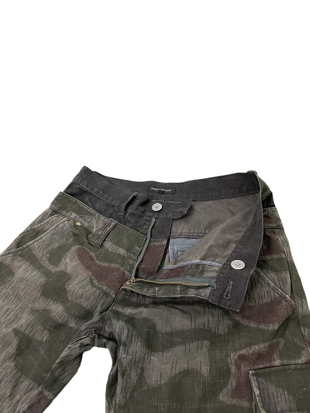 Japanese Brand Double Waist Cargo Camo Power to the People Tapered 3🟦8 Size US 32 / EU 48 - 9 Thumbnail