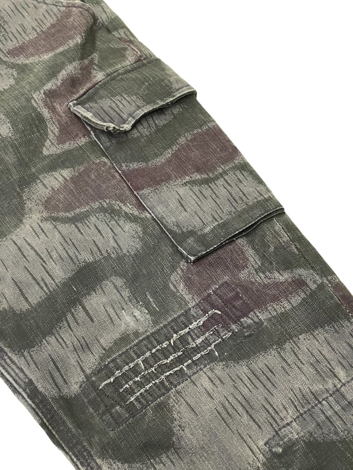 Japanese Brand Double Waist Cargo Camo Power to the People Tapered 3🟦8 Size US 32 / EU 48 - 7 Thumbnail