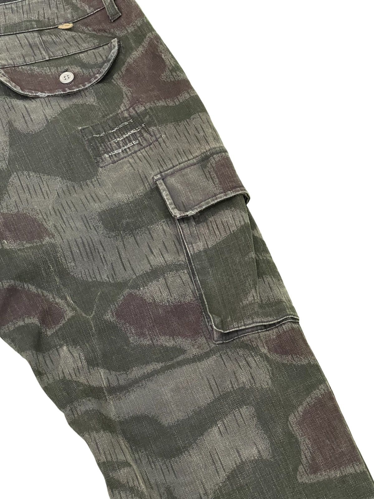 Japanese Brand Double Waist Cargo Camo Power to the People Tapered 3🟦8 Size US 32 / EU 48 - 17 Thumbnail