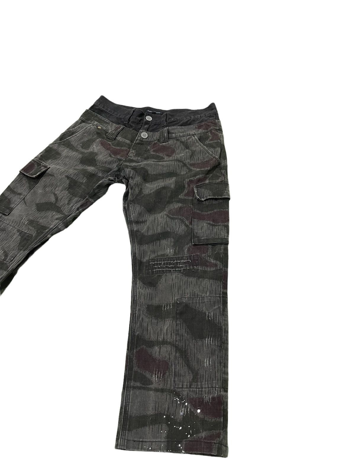 Japanese Brand Double Waist Cargo Camo Power to the People Tapered 3🟦8 Size US 32 / EU 48 - 3 Thumbnail