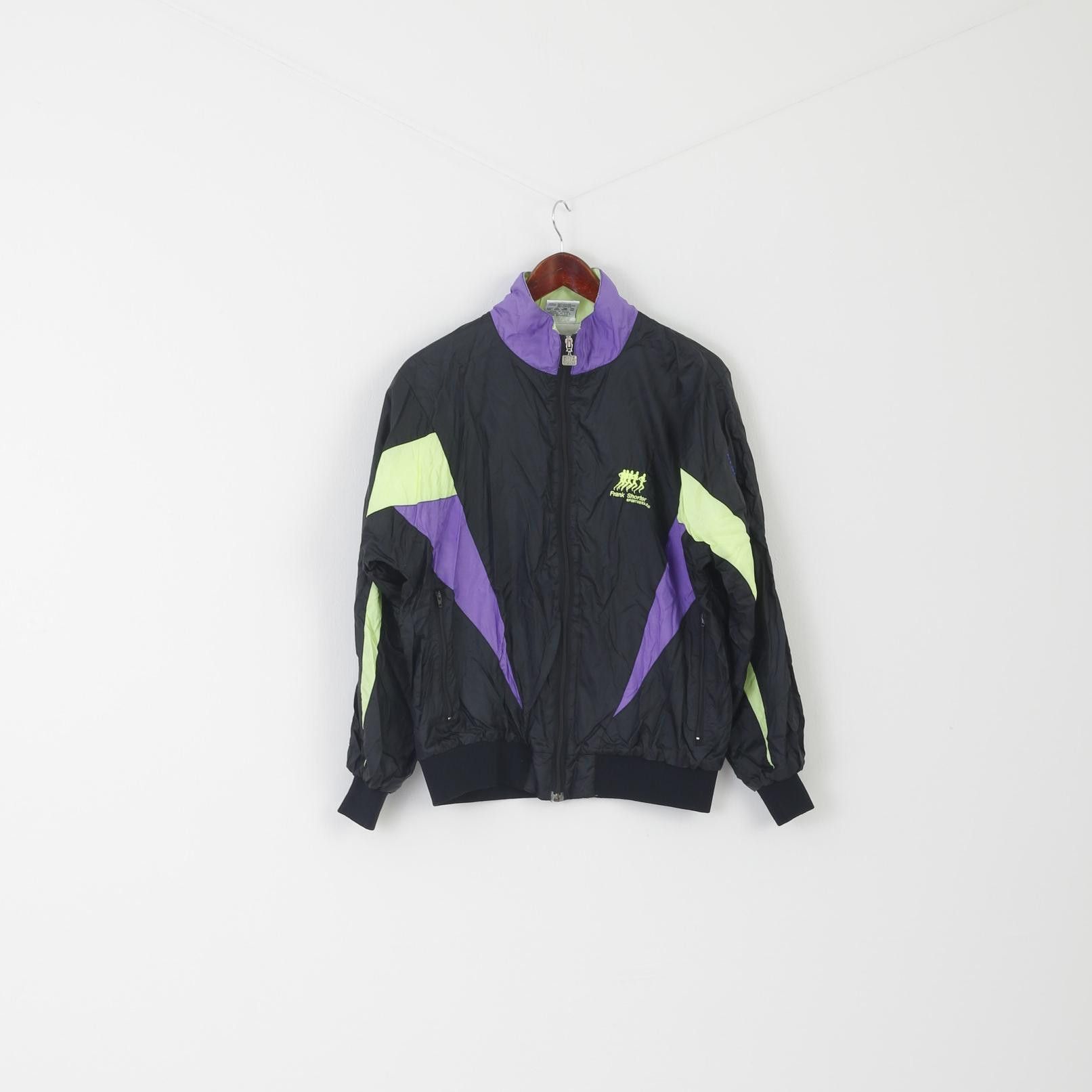 Vintage Frank Shorter Women M Jacket Black Nylon Shiny 8514 Size M / US 6-8 / IT 42-44 - 1 Thumbnail