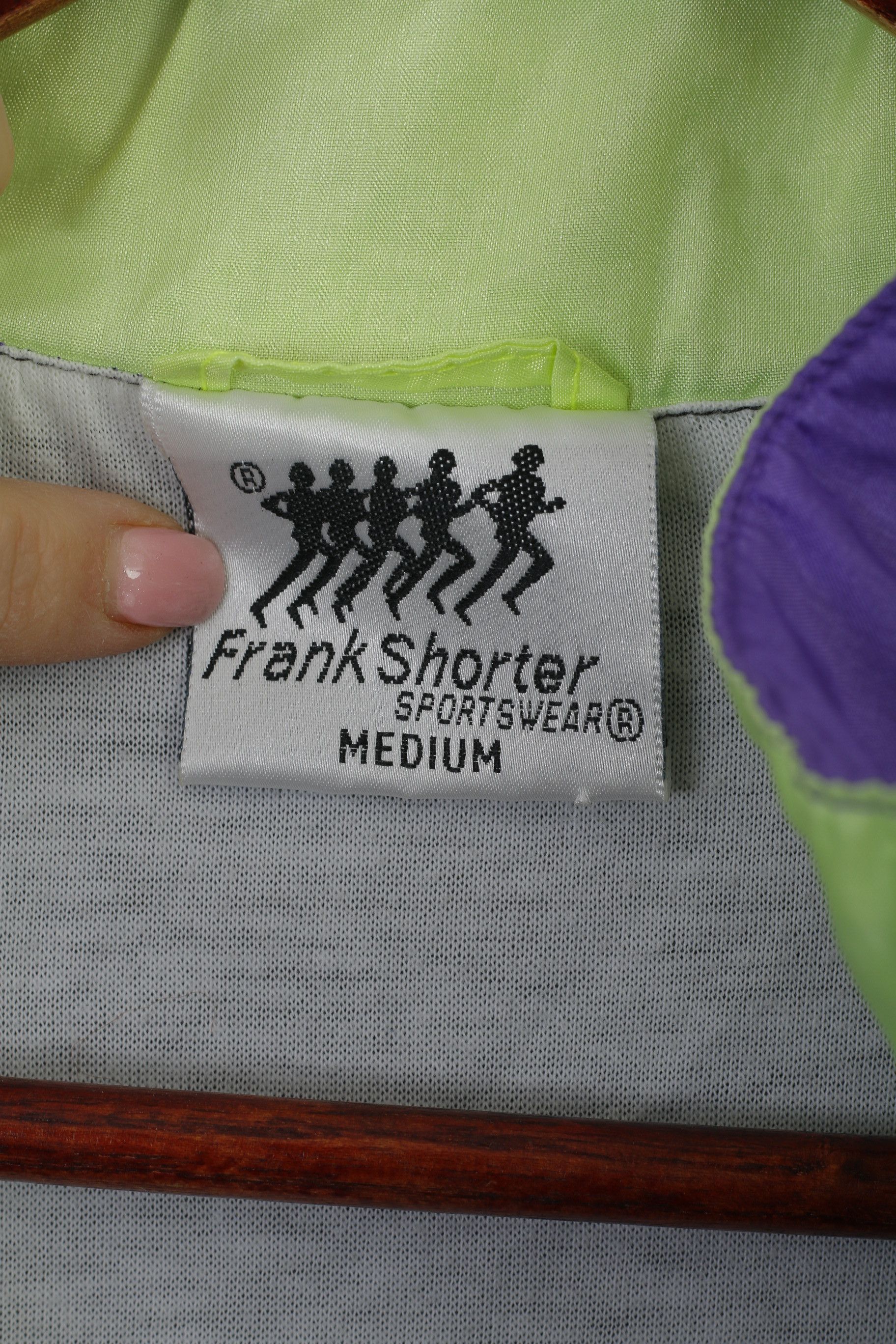 Vintage Frank Shorter Women M Jacket Black Nylon Shiny 8514 Size M / US 6-8 / IT 42-44 - 4 Thumbnail
