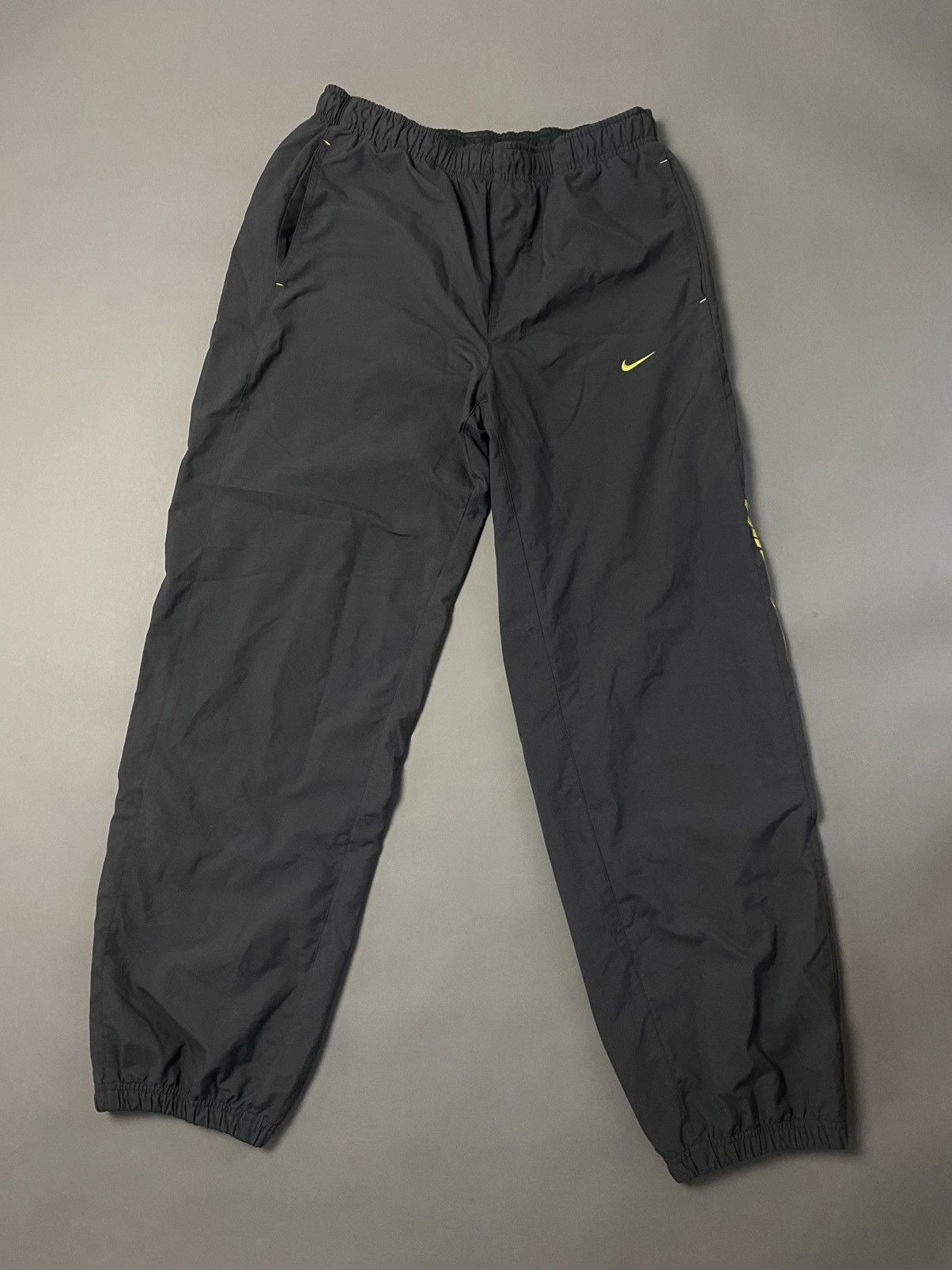 Nike × Vintage Nike vintage black / grey track pants small swoosh spell out Size US 30 / EU 46 - 1 Thumbnail