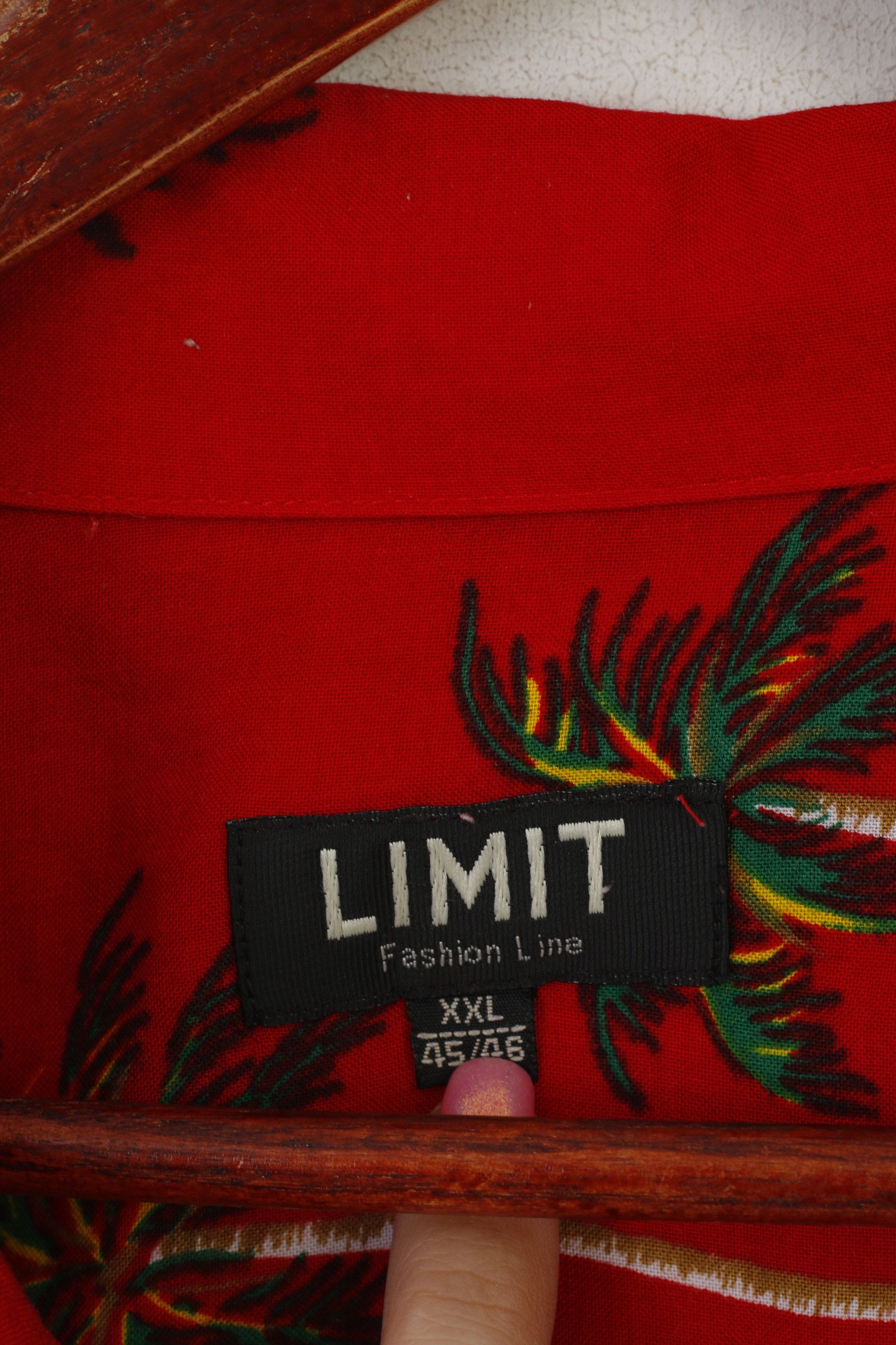 Vintage LIMIT Fashion line Men XXL Casual Shirt Red hawaii 2571 Size US XXL / EU 58 / 5 - 3 Thumbnail