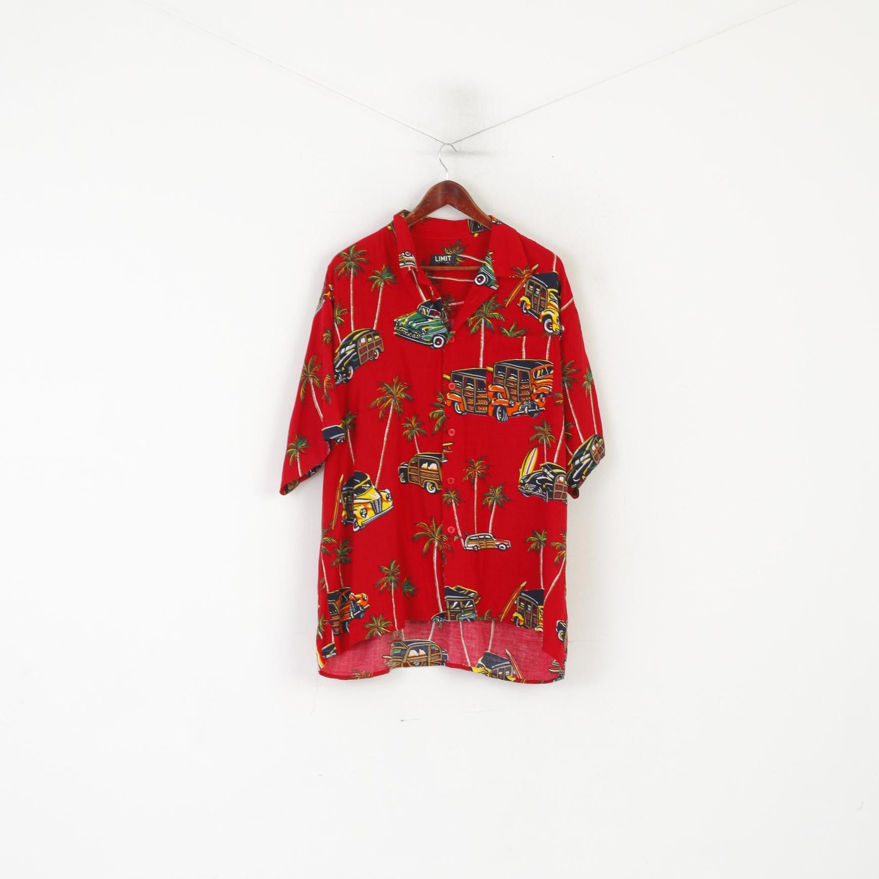 Vintage LIMIT Fashion line Men XXL Casual Shirt Red hawaii 2571 Size US XXL / EU 58 / 5 - 1 Thumbnail